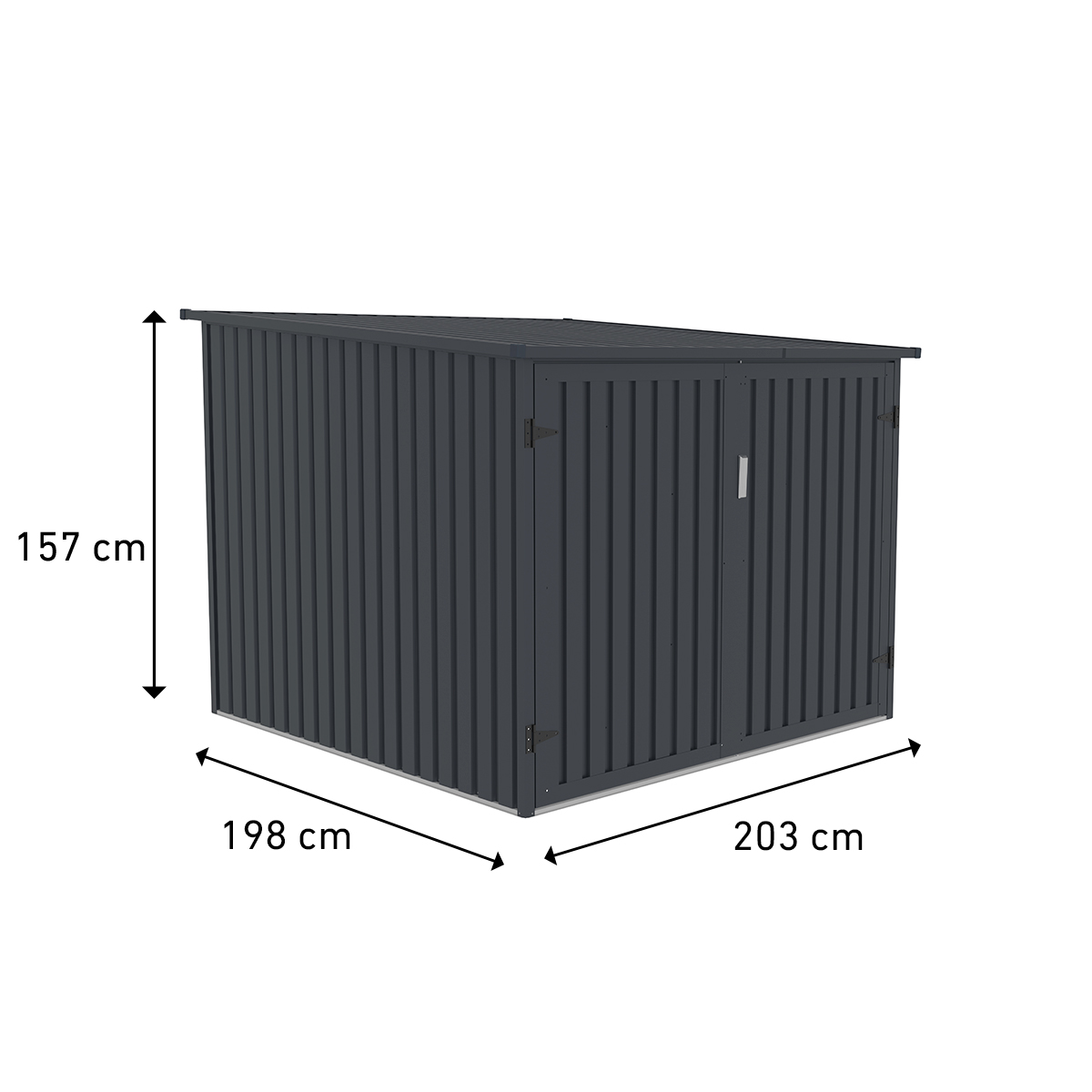 Fornorth Bike Shed For Four Bikes 203x198x157cm, Dark grey