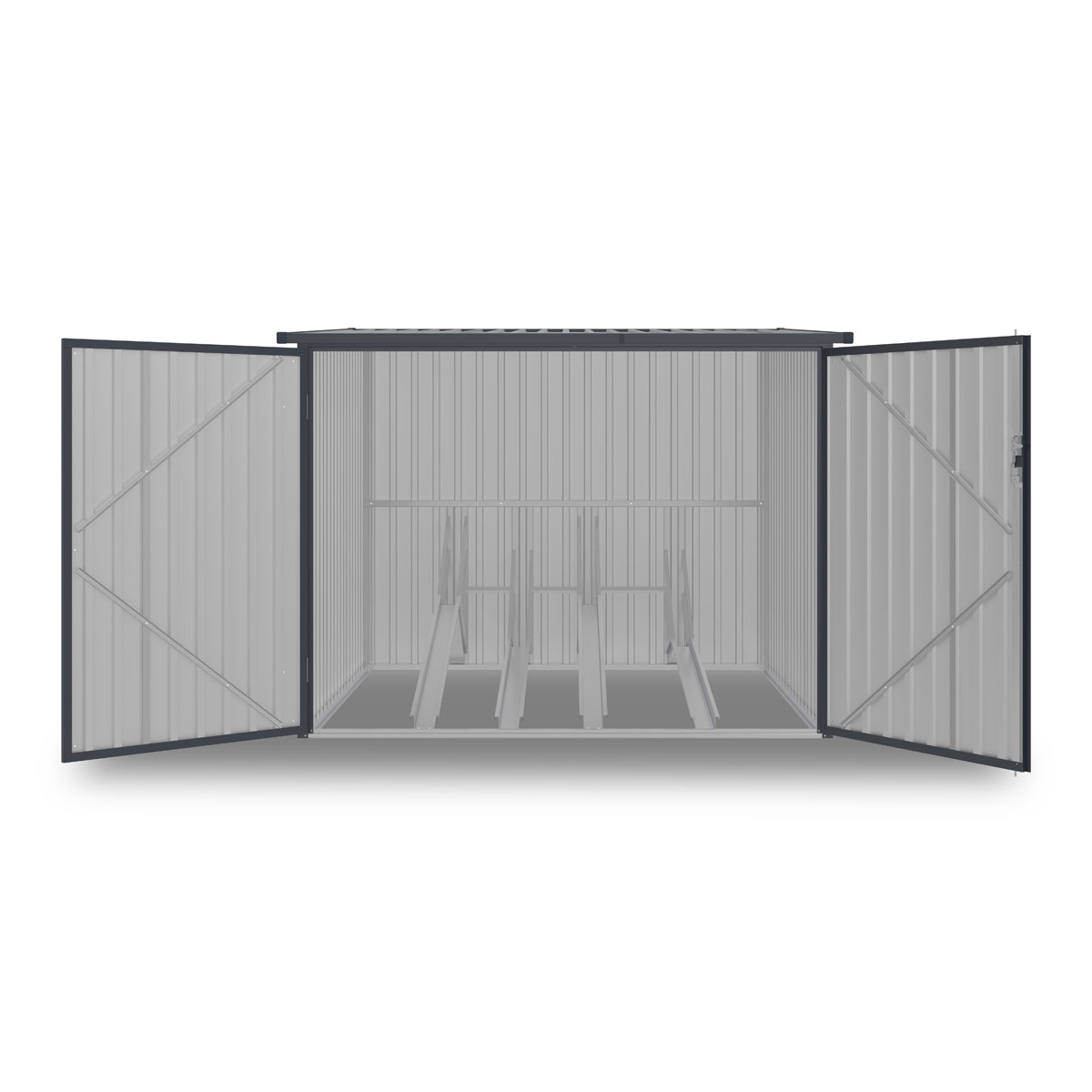 Fornorth Schowek na Cztery Rowery 203x198x157cm, Ciemnoszary