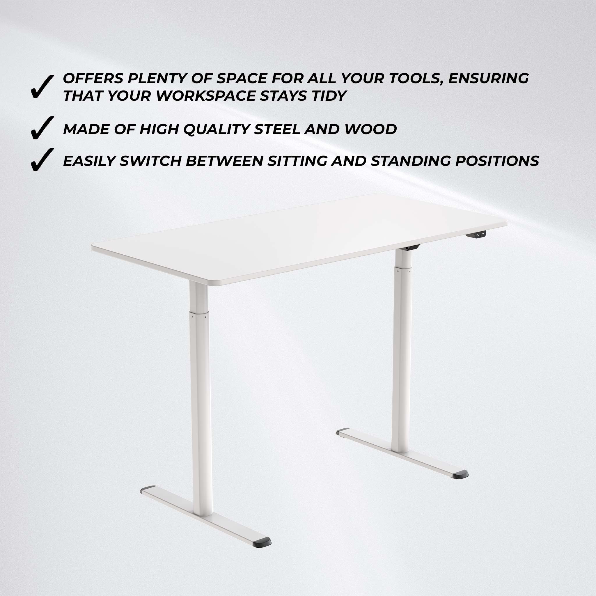 Lykke Electric Standing Desk Nordic 120x60cm, white