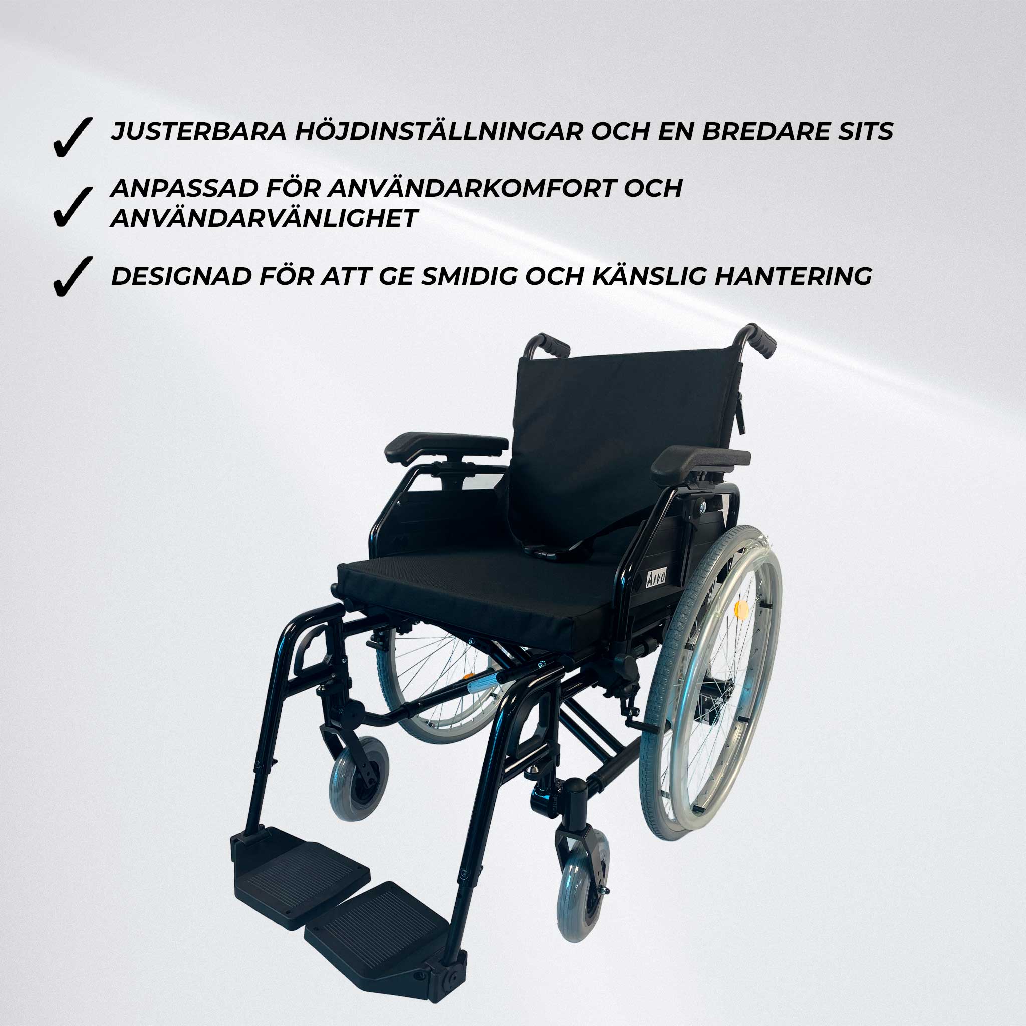 Arvo Rullstol Premium, svart