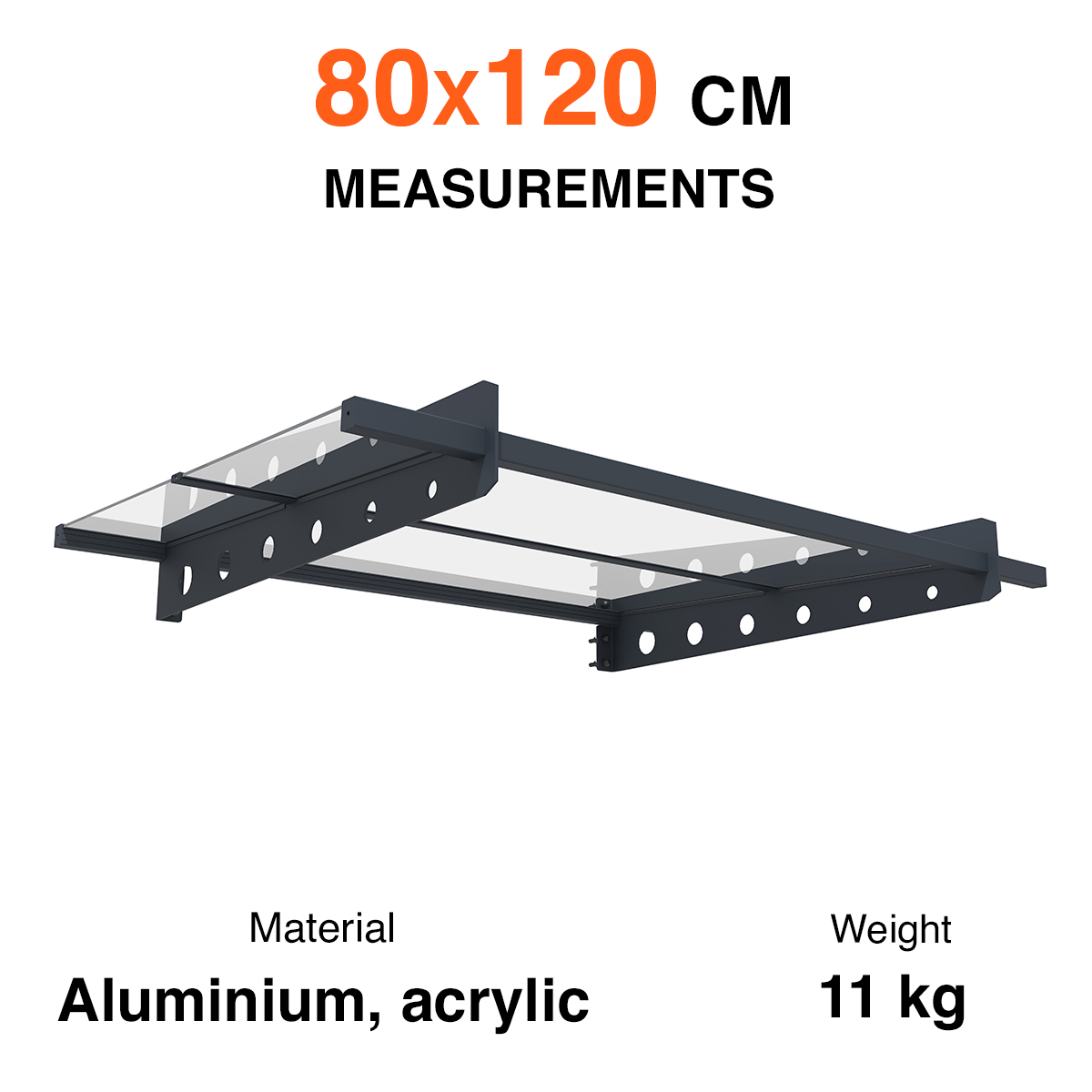 Fornorth Door Awning Modern 120x80cm