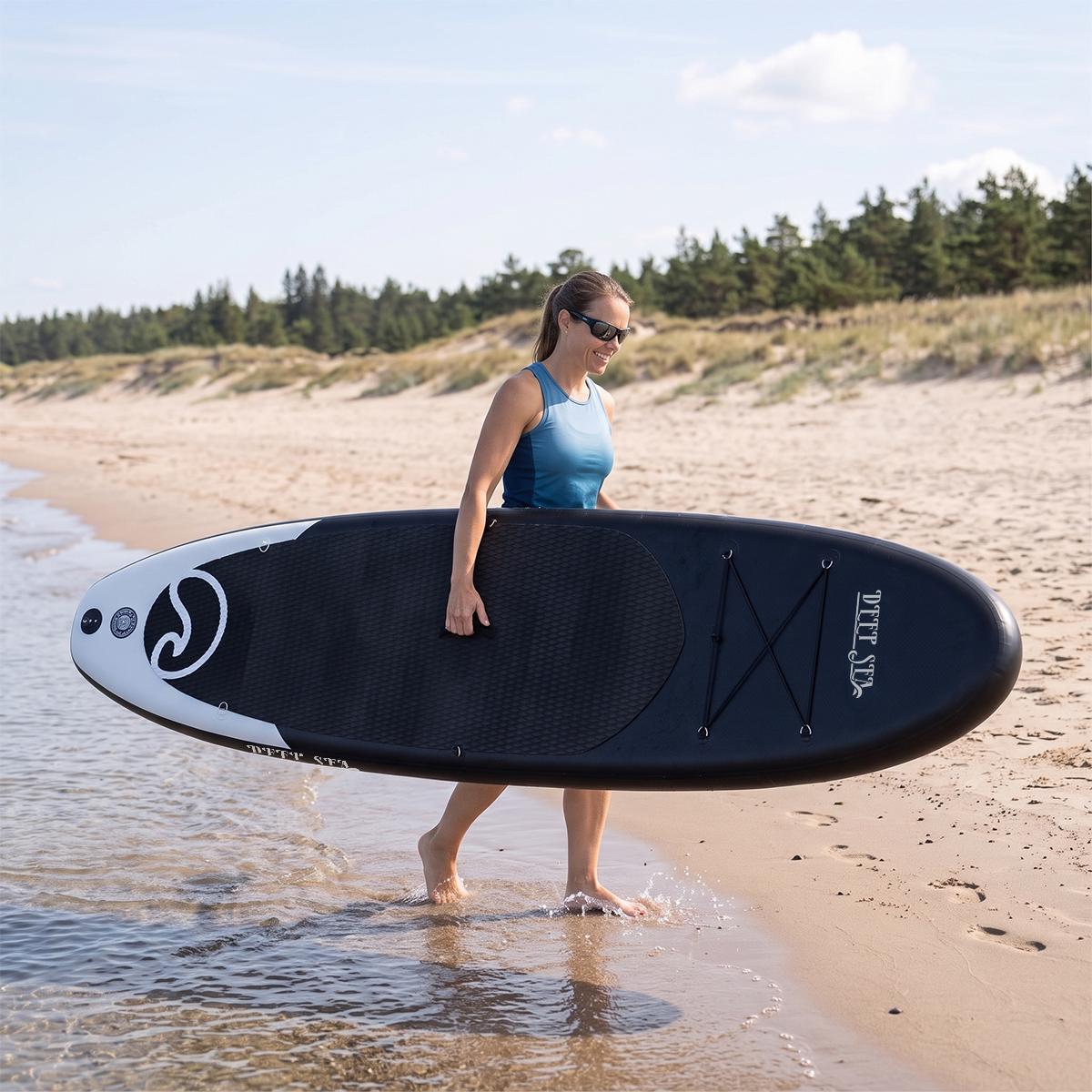 Deep Sea SUP Board Set Kayak Pro 300cm, Schwarz