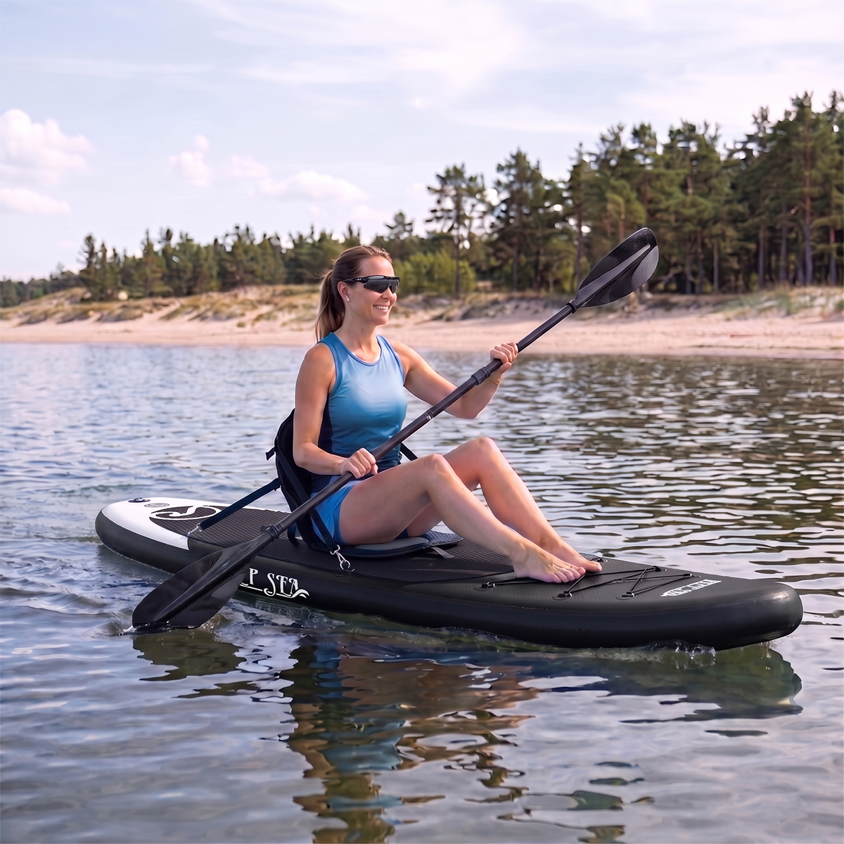 Deep Sea SUP Board Set Kayak Pro 300cm, Schwarz