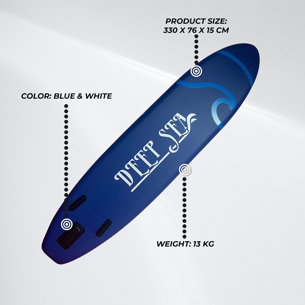 Deep Sea SUP Board Set XXL 330cm, Blue-White