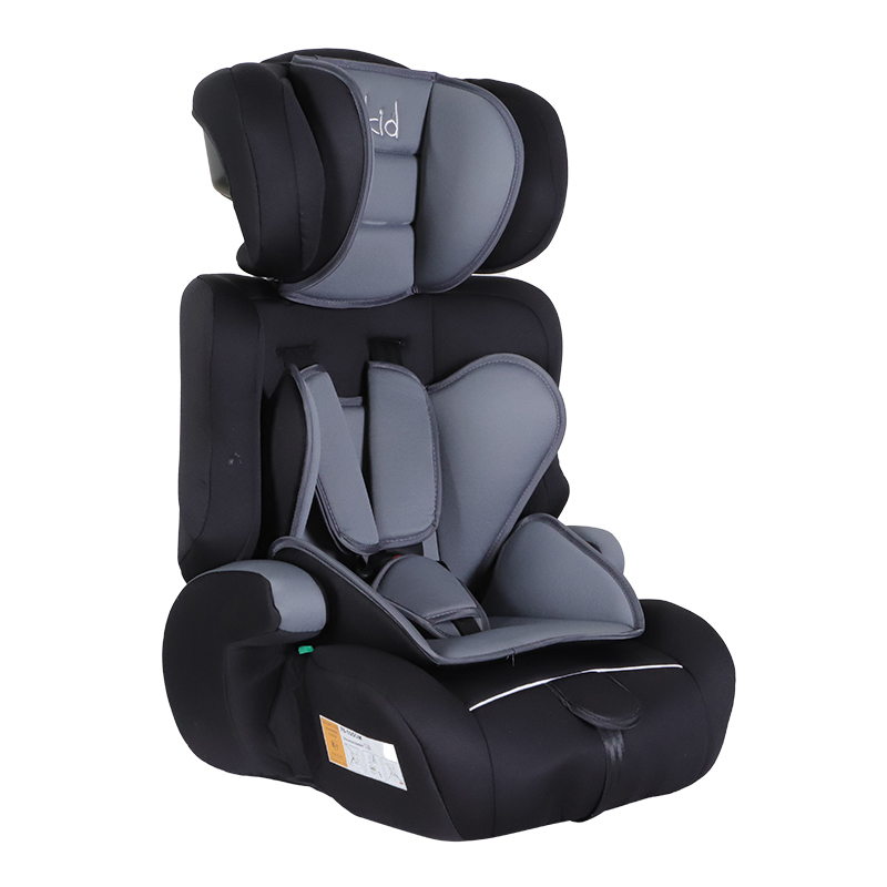 Kikid Autokrēsls Basic 76-150cm R129, melns-pelēks