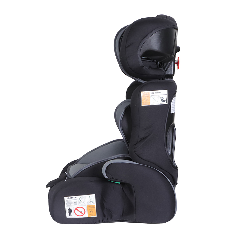 Kikid Bilbarnstol Basic 76-150cm R129, svart-grå