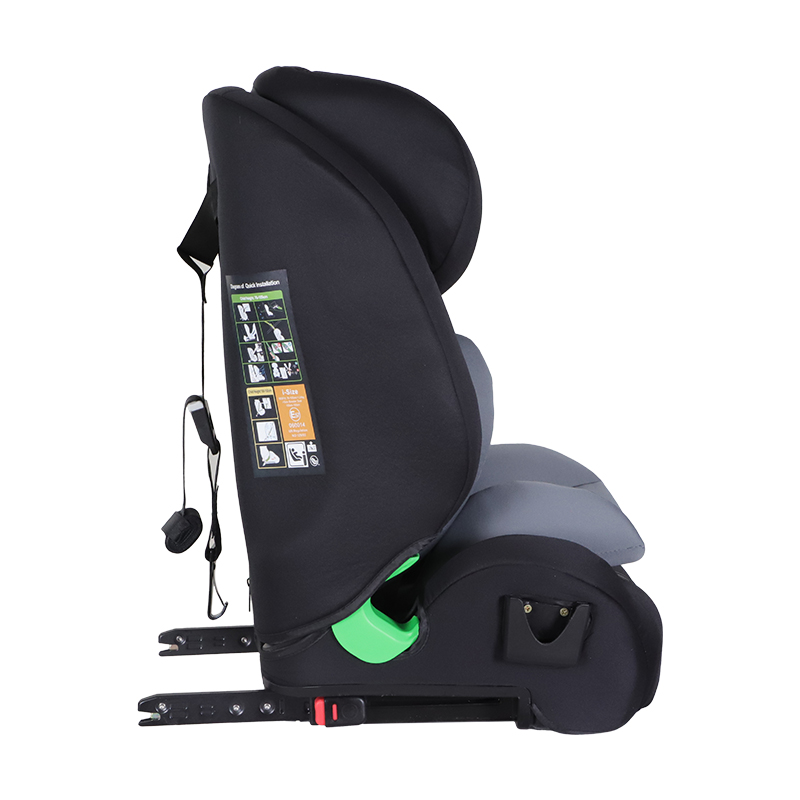 Kikid Premium Autokrēsls 76-150cm i-Size ISOFIX R129, melns-pelēks