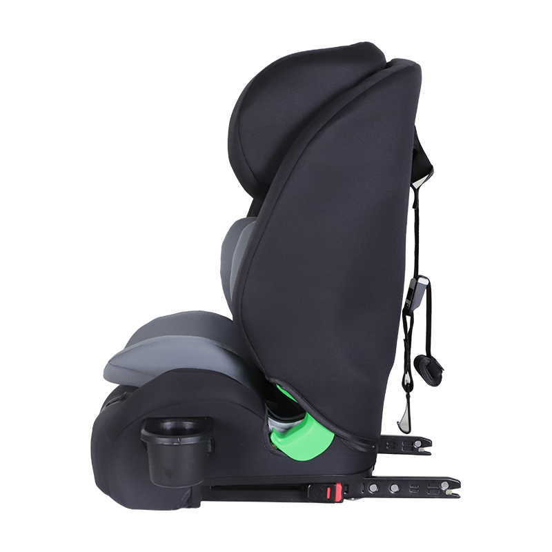 Kikid Premium Autokrēsls 76-150cm i-Size ISOFIX R129, melns-pelēks