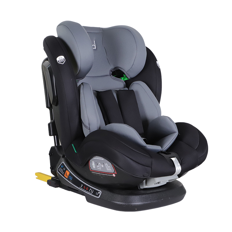 Kikid Premium Autokrēsls 40-150cm i-Size 360 ISOFIX R129, melns-pelēks