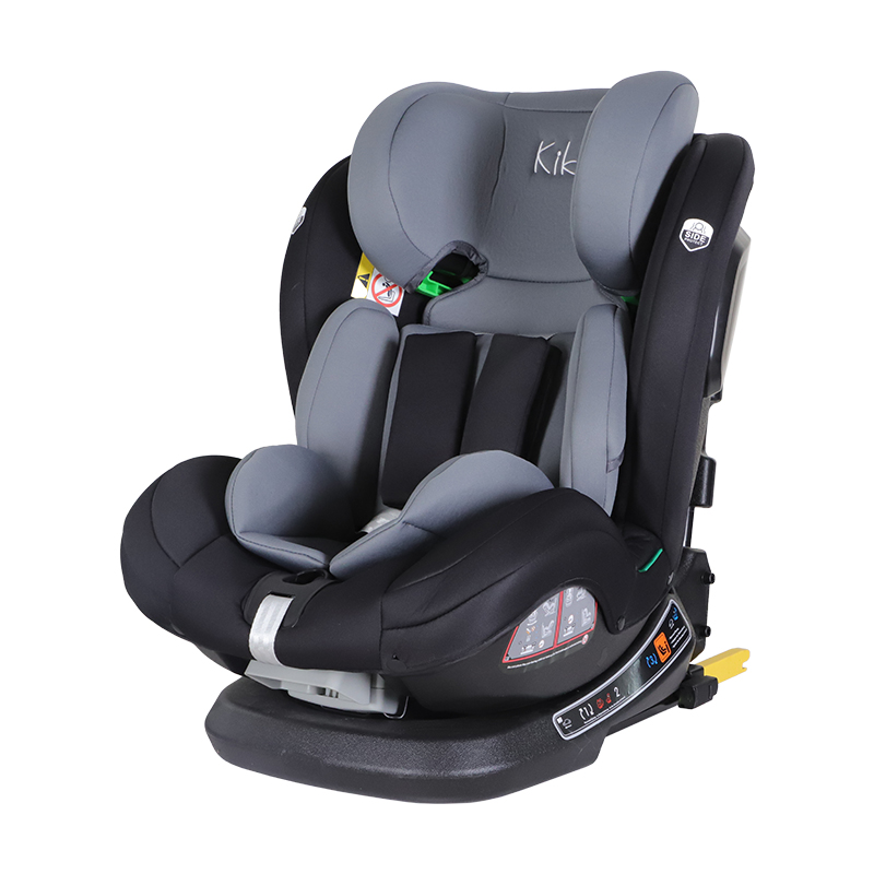Kikid Premium Autokrēsls 40-150cm i-Size 360 ISOFIX R129, melns-pelēks