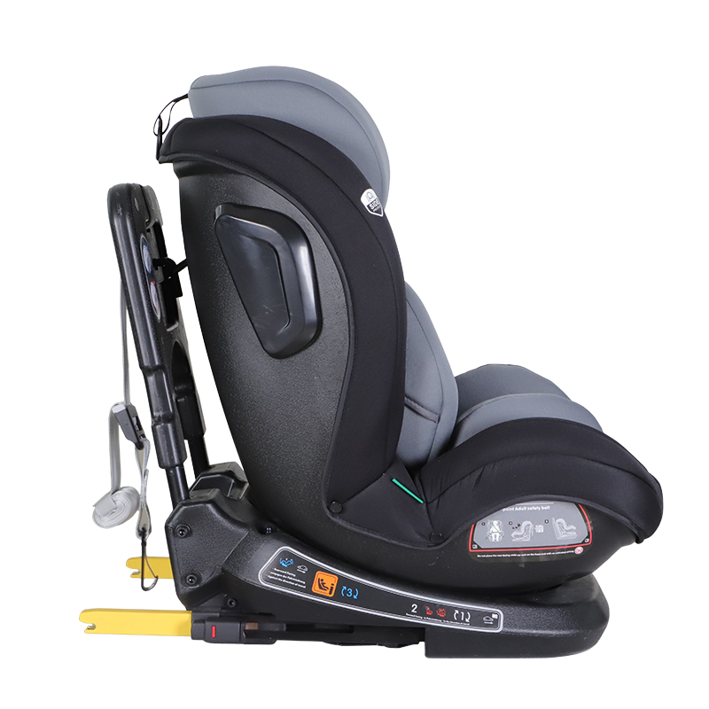 Kikid Premium Autokrēsls 40-150cm i-Size 360 ISOFIX R129, melns-pelēks