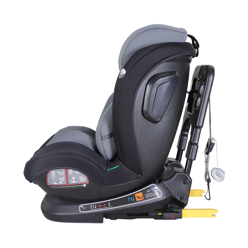 Kikid Premium Autokrēsls 40-150cm i-Size 360 ISOFIX R129, melns-pelēks