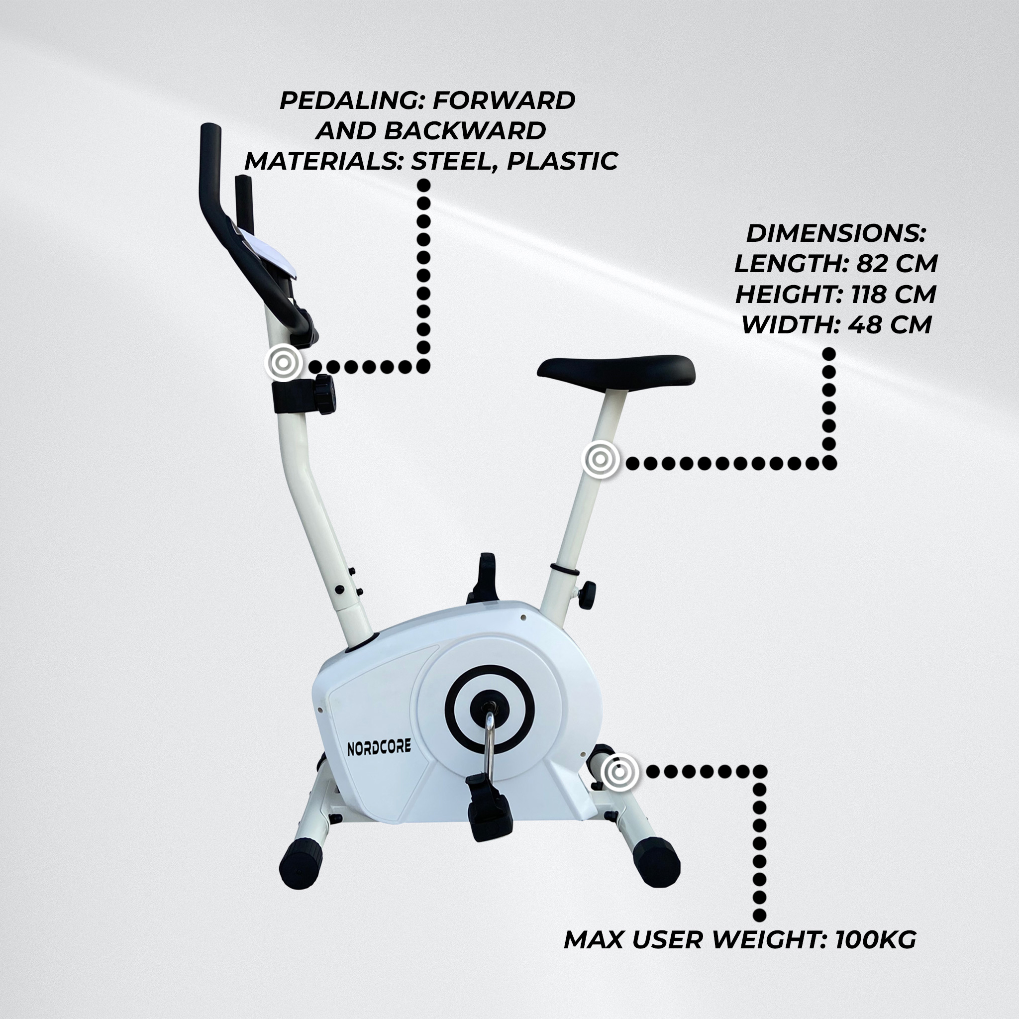 Nordcore Exercise Bike Core 400, White