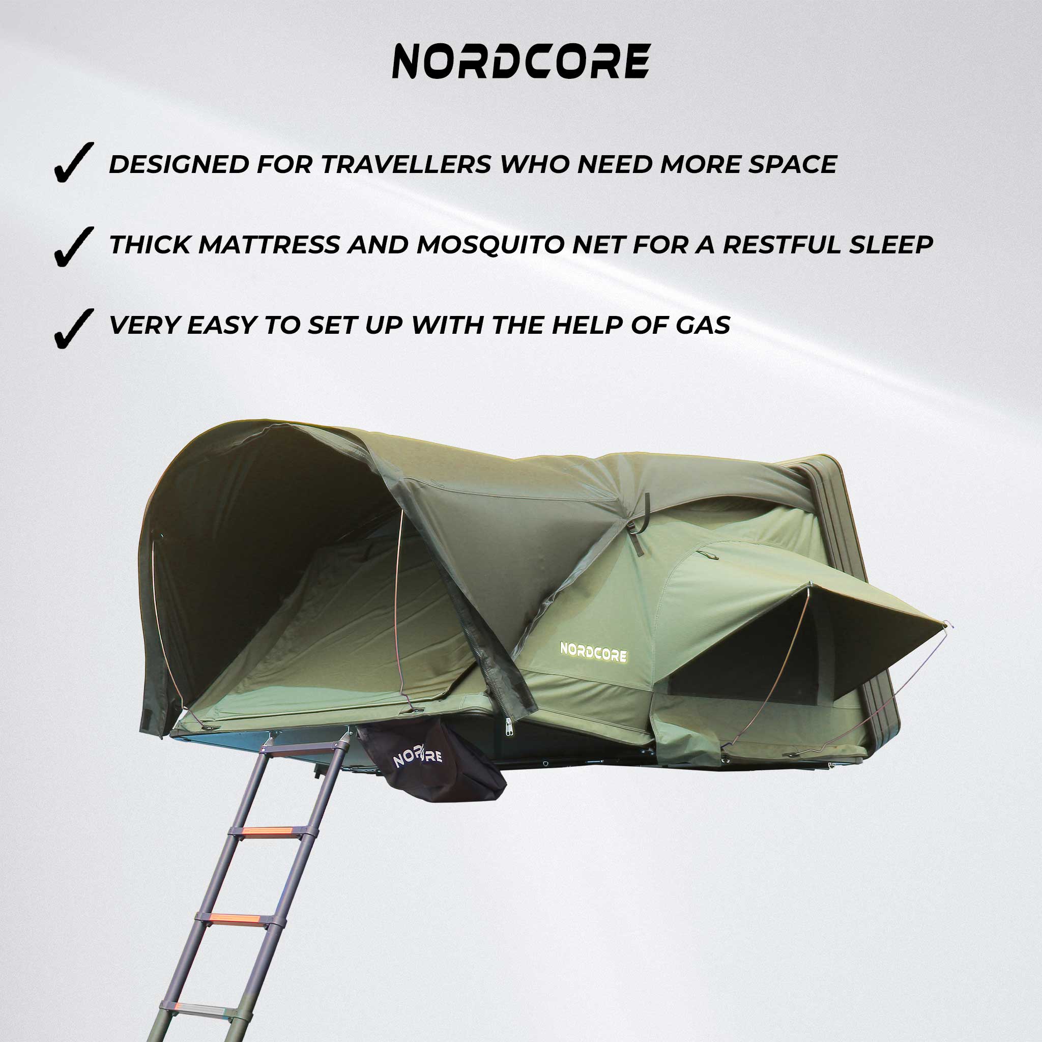 Nordcore Rooftop tent Summit Pro XL, Green