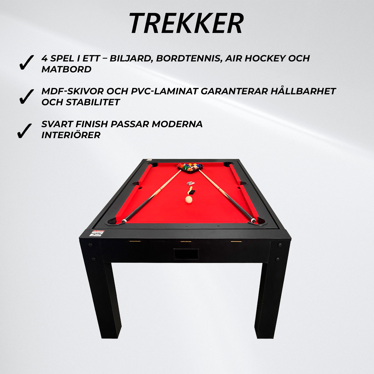 Nordcore Biljardbord 8` 4-IN-1