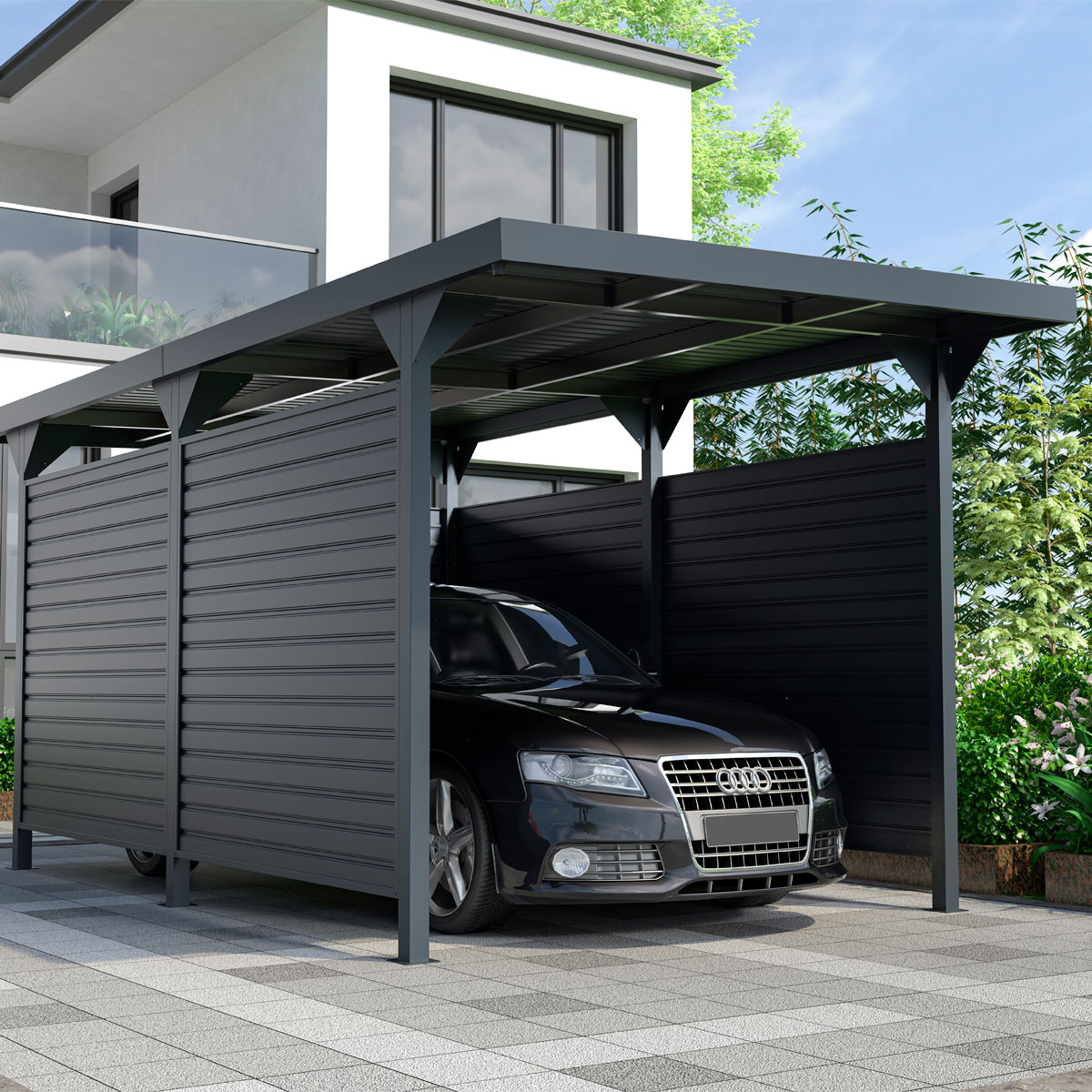 Fornorth Stoginė Automobiliui Su Premium Sienomis