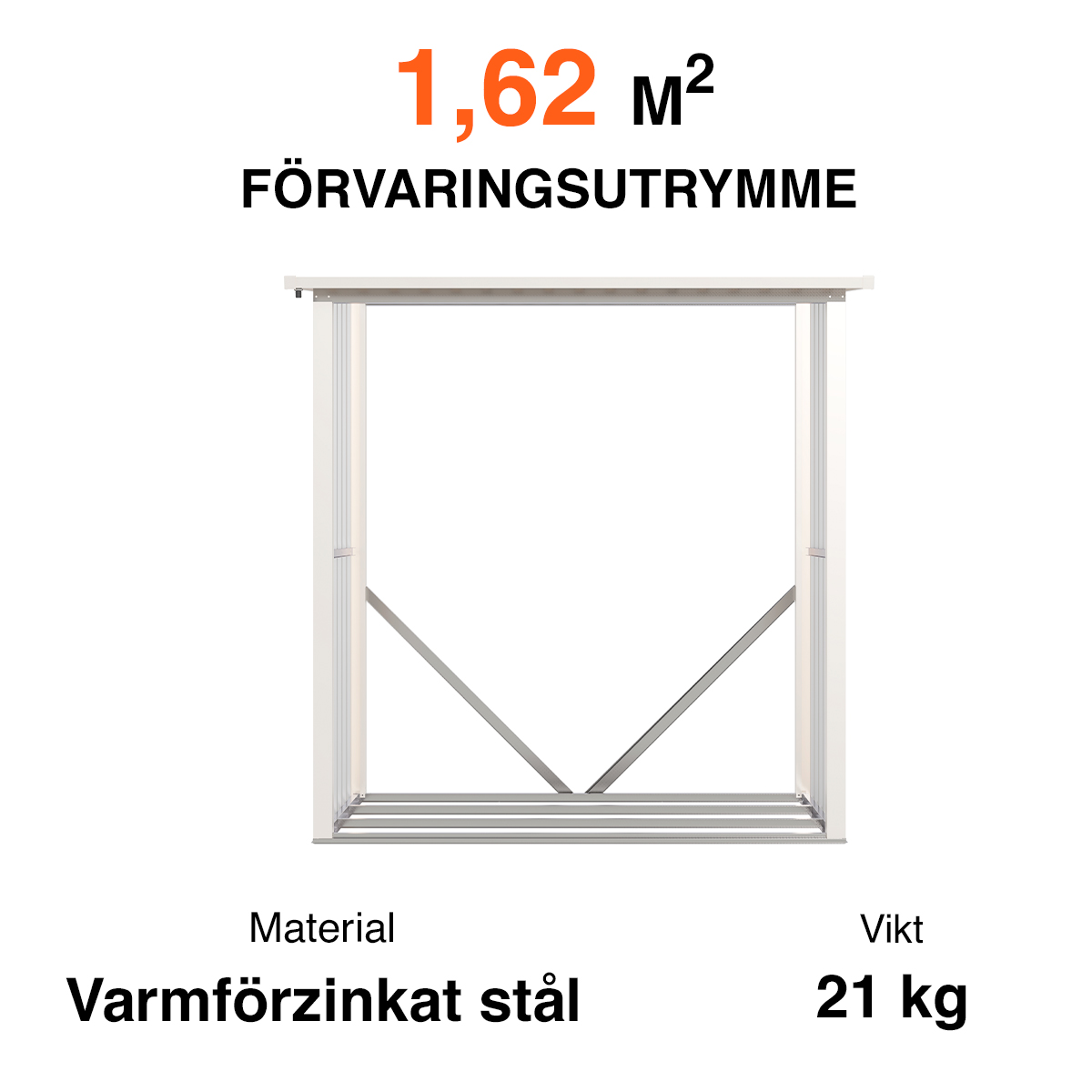 Fornorth Vedskjul 182x89x190cm (1,62m2)