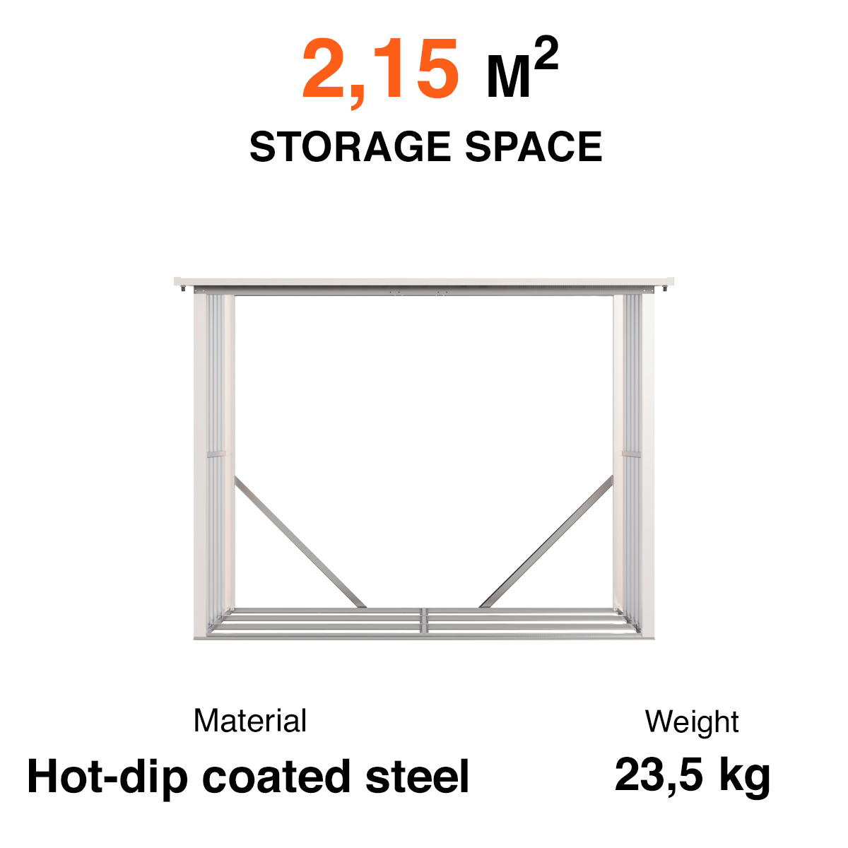Fornorth Wood Storage 242x89x190cm (2.15m2)