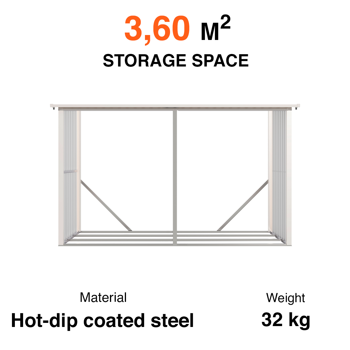 Fornorth Wood Storage 302x119x190cm (3.60m2)