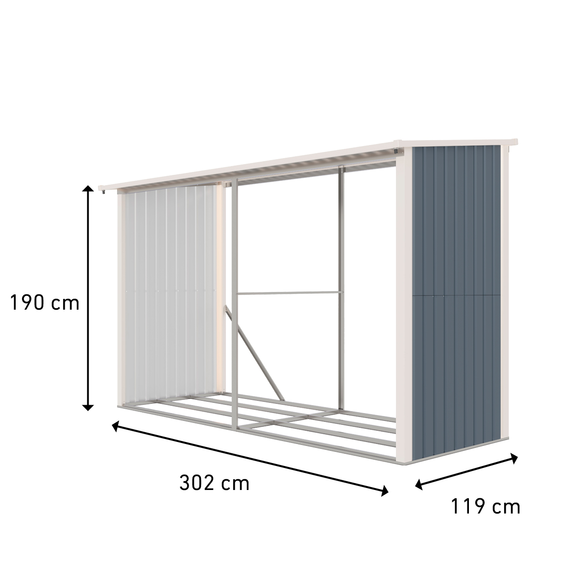 Fornorth Vedskjul 302x119x190cm (3,60m2)