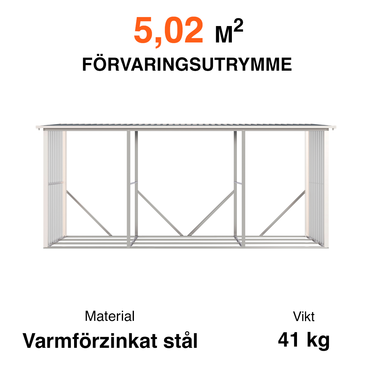 Fornorth Vedskjul 422x119x190cm (5,02m2)
