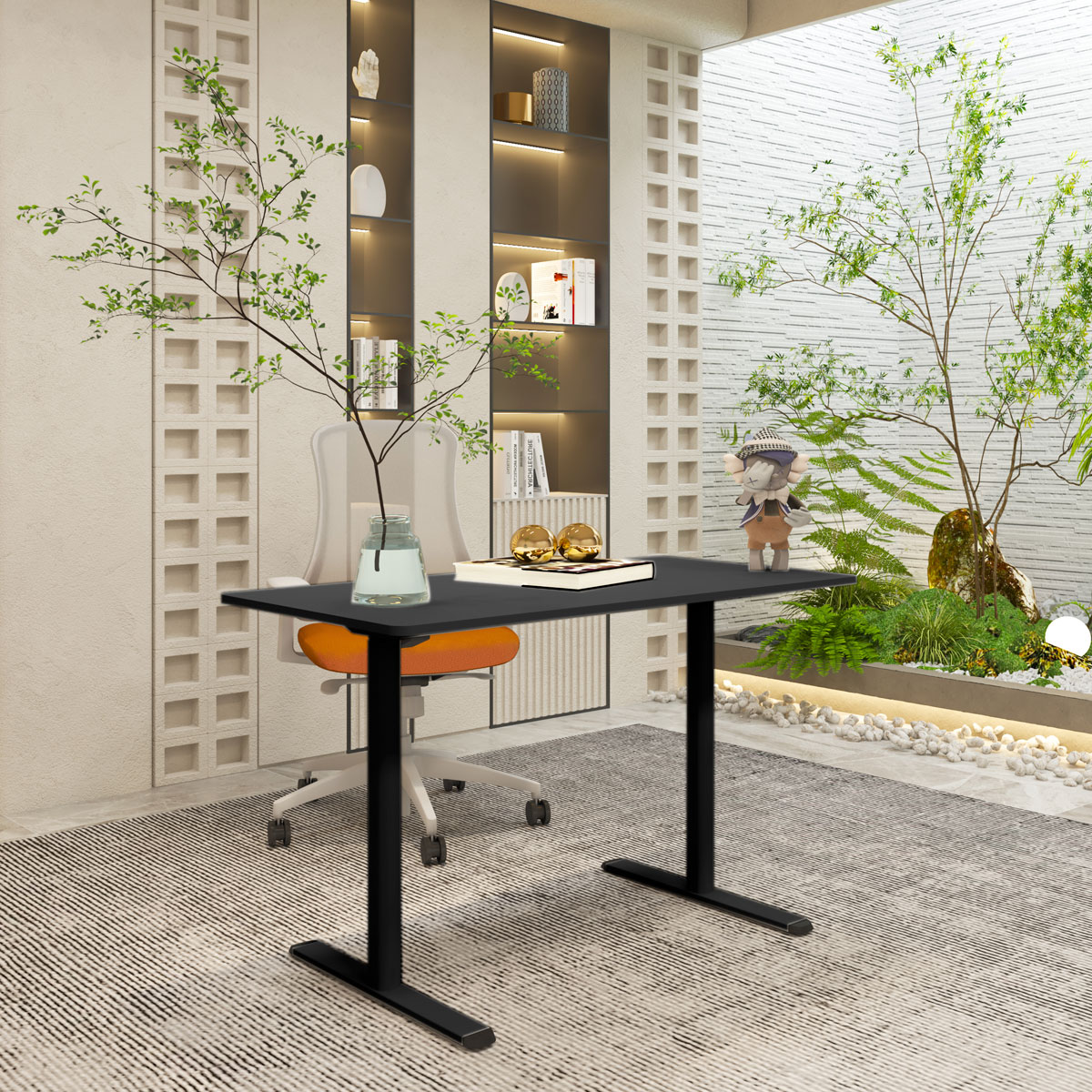 Lykke Elektrisch Zit Sta Bureau 140x70cm Nordic, zwart