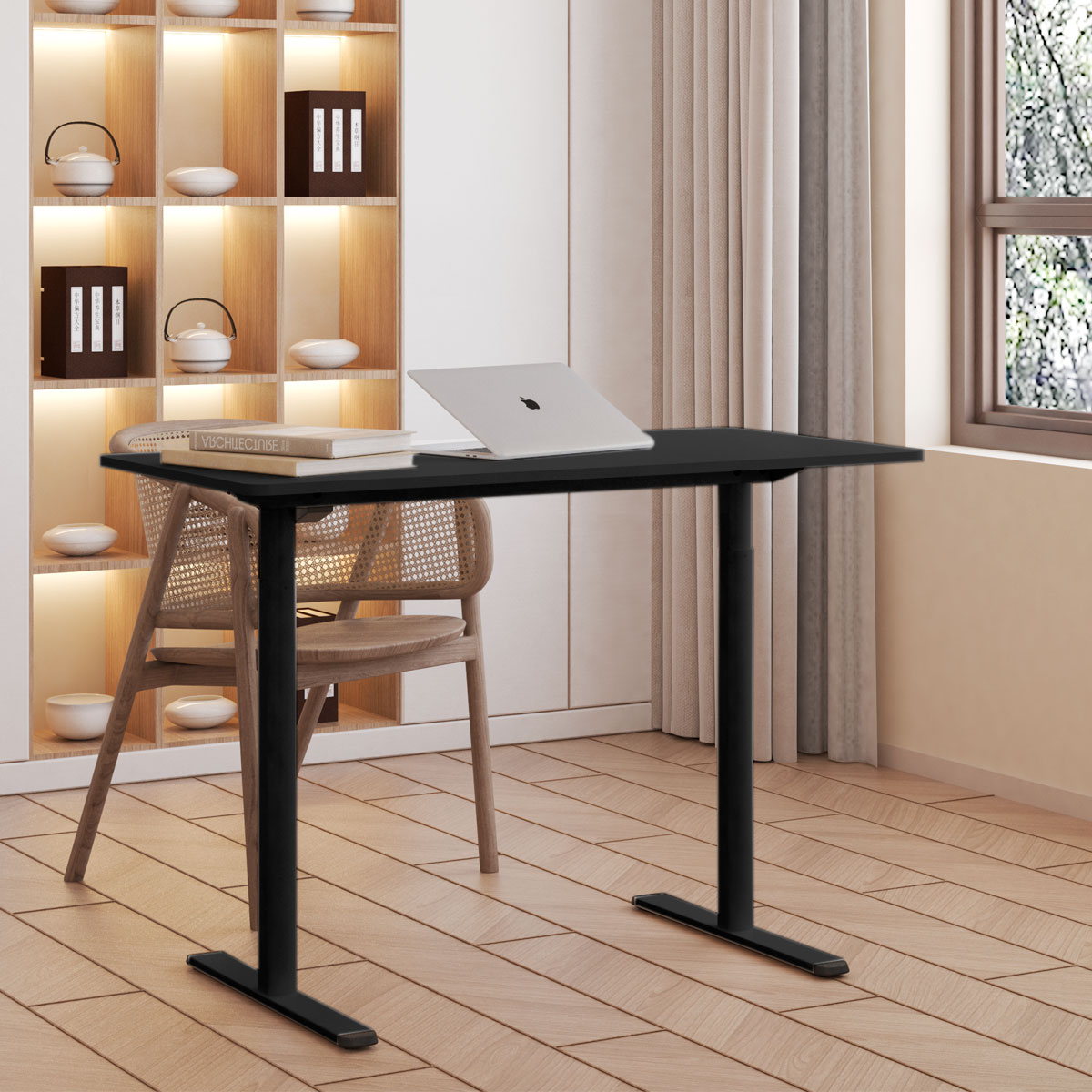 Lykke Elektrisch Zit Sta Bureau 140x70cm Nordic, zwart