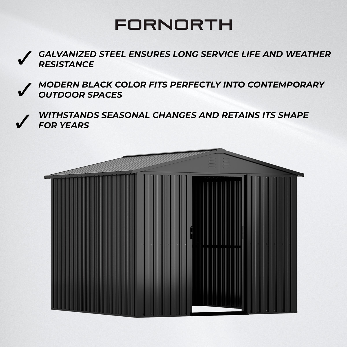 Fornorth Garden Shed 5.8m2, black