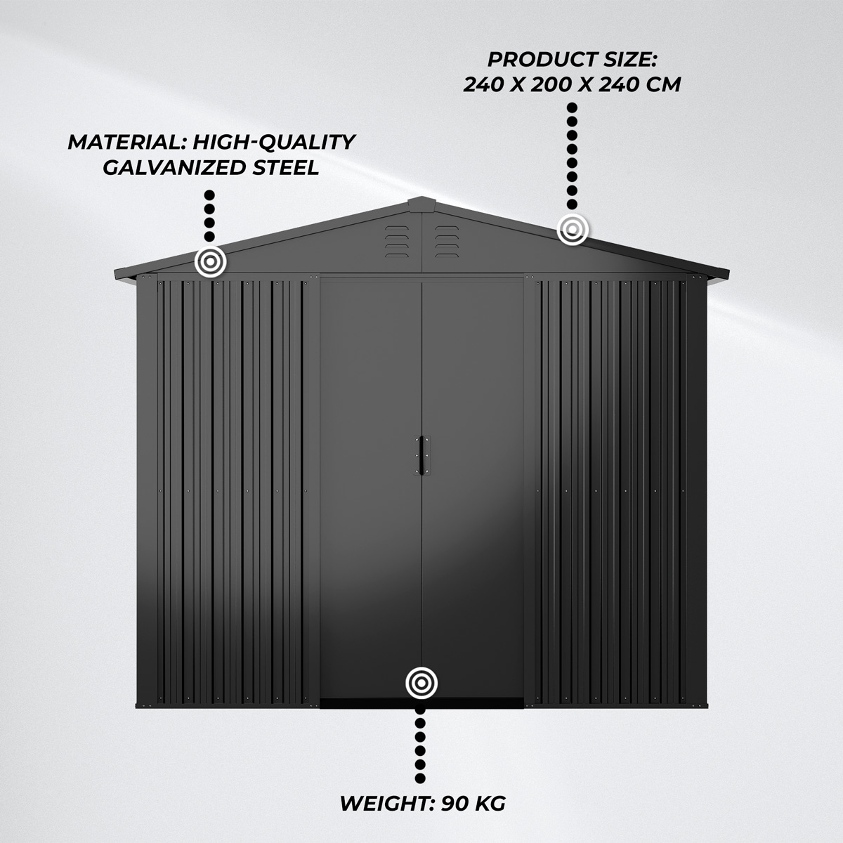 Fornorth Garden Shed 5.8m2, black