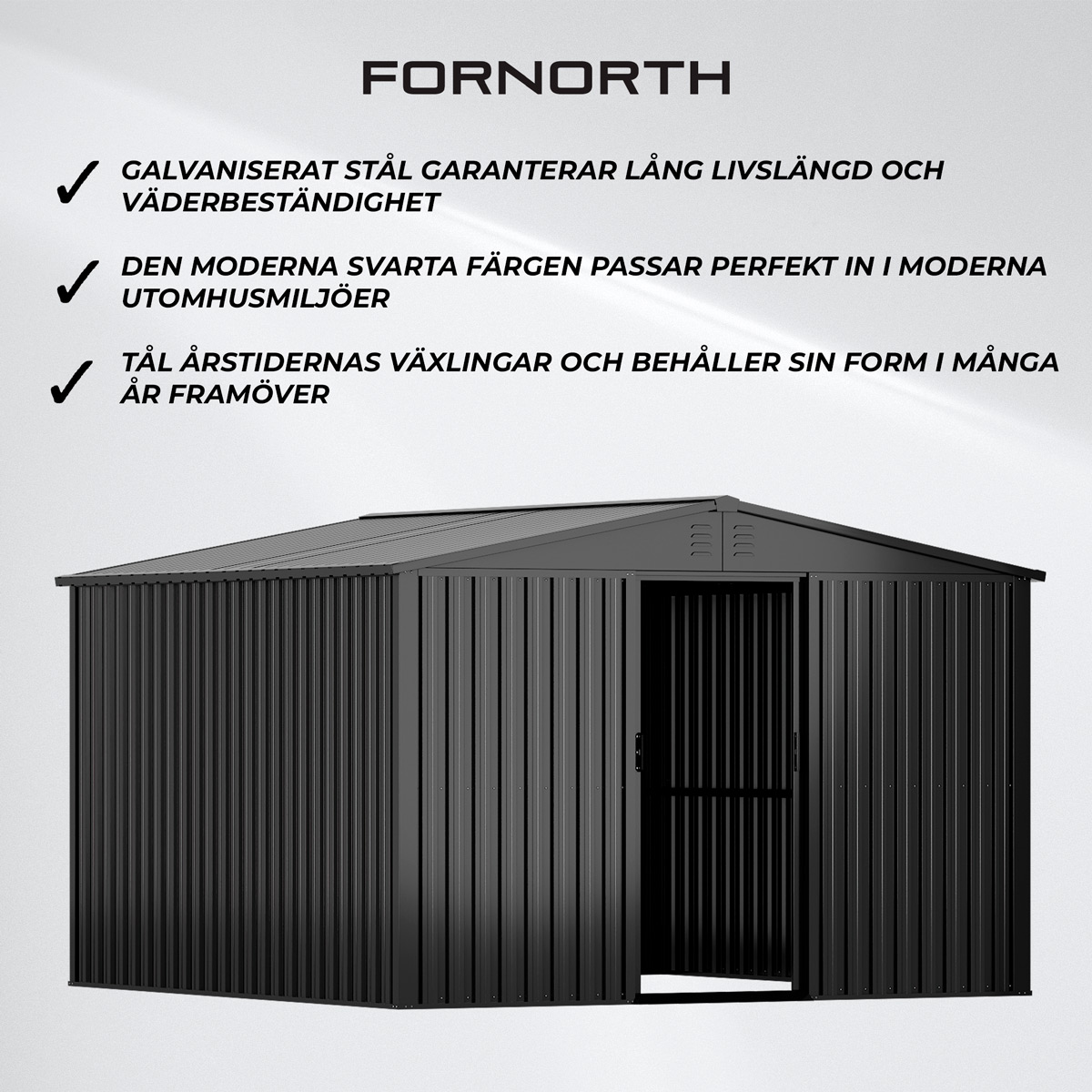 Fornorth Förråd 9m2, svart