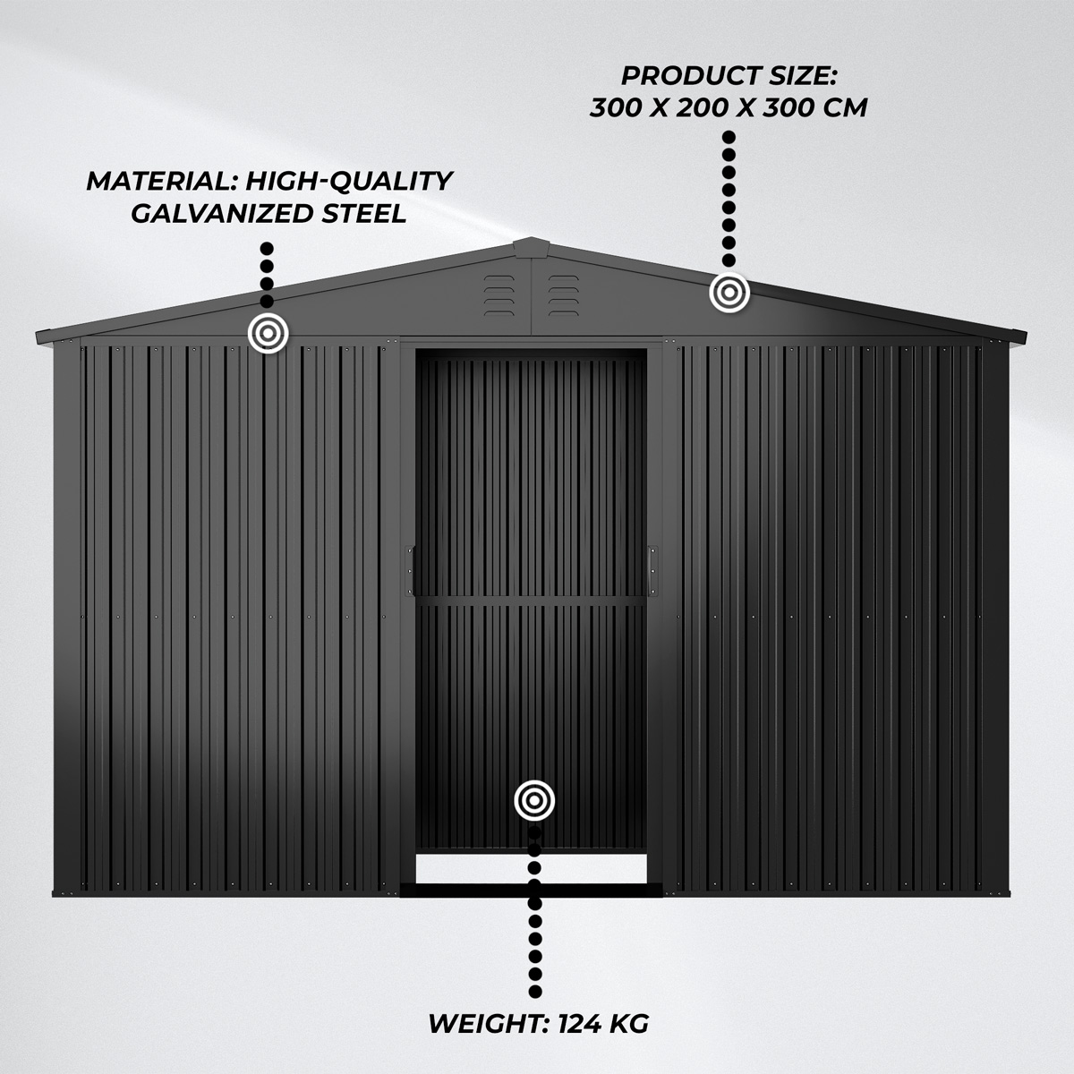 Fornorth Garden Shed 9m2, black