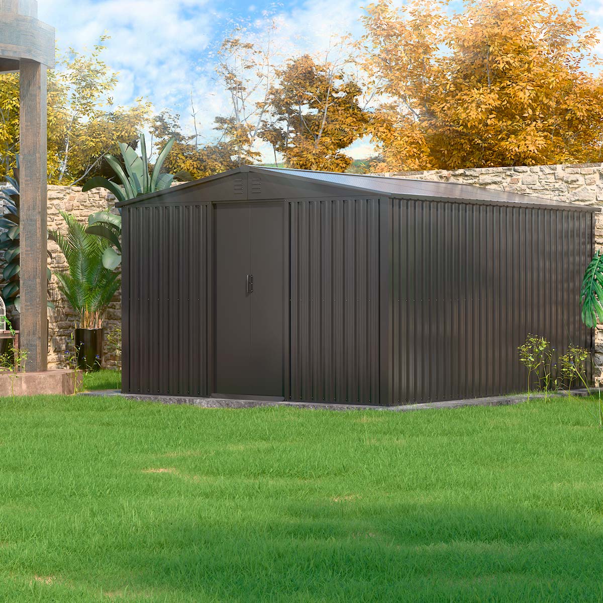 Fornorth Garden Shed 11m2, black