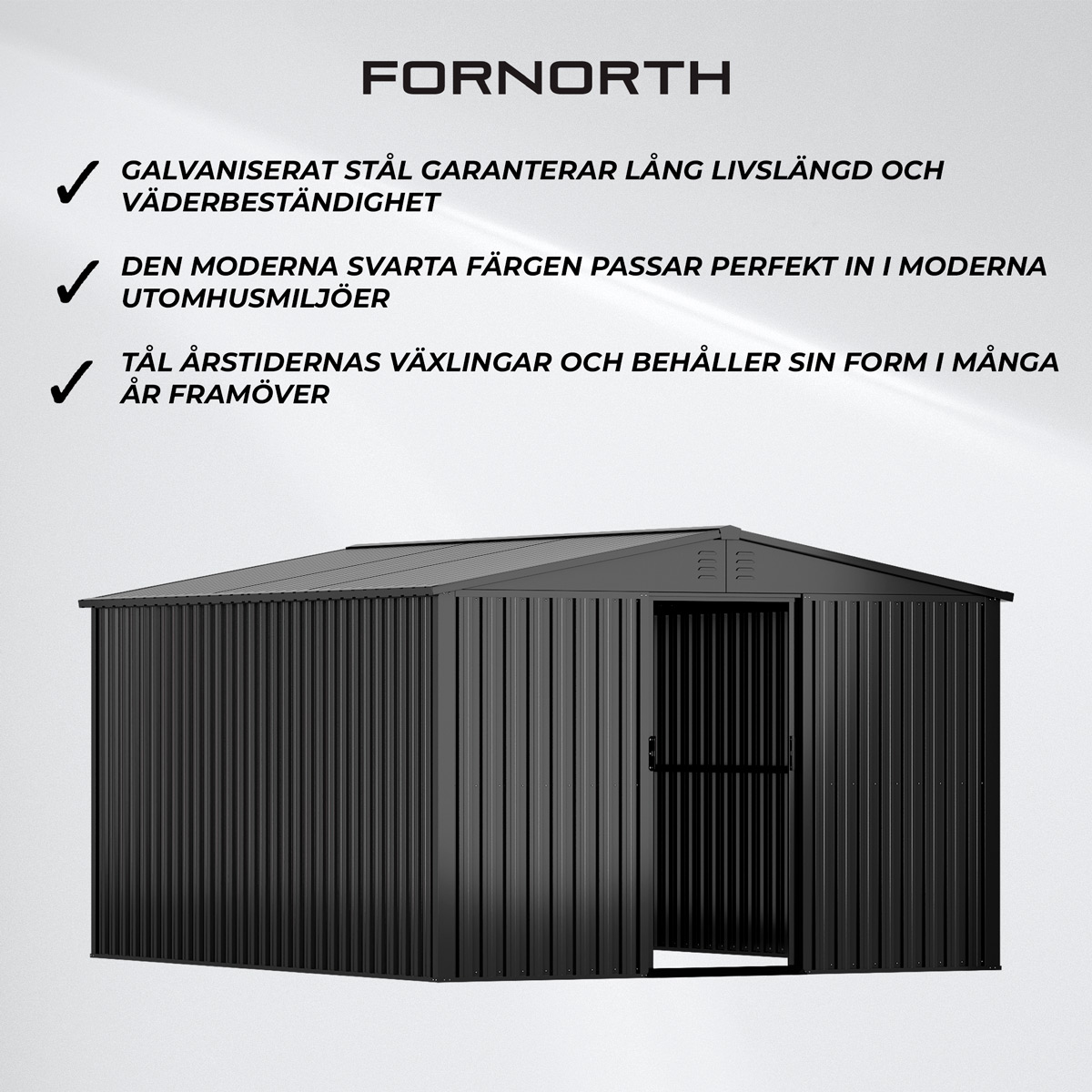 Fornorth Förråd 11m2, svart