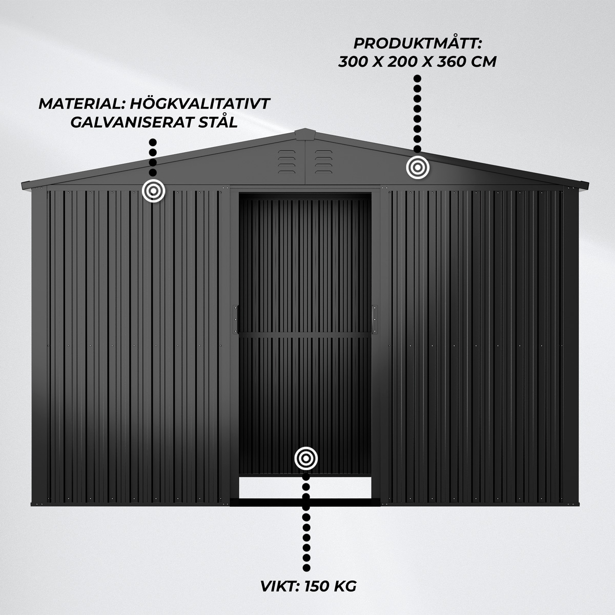 Fornorth Förråd 11m2, svart