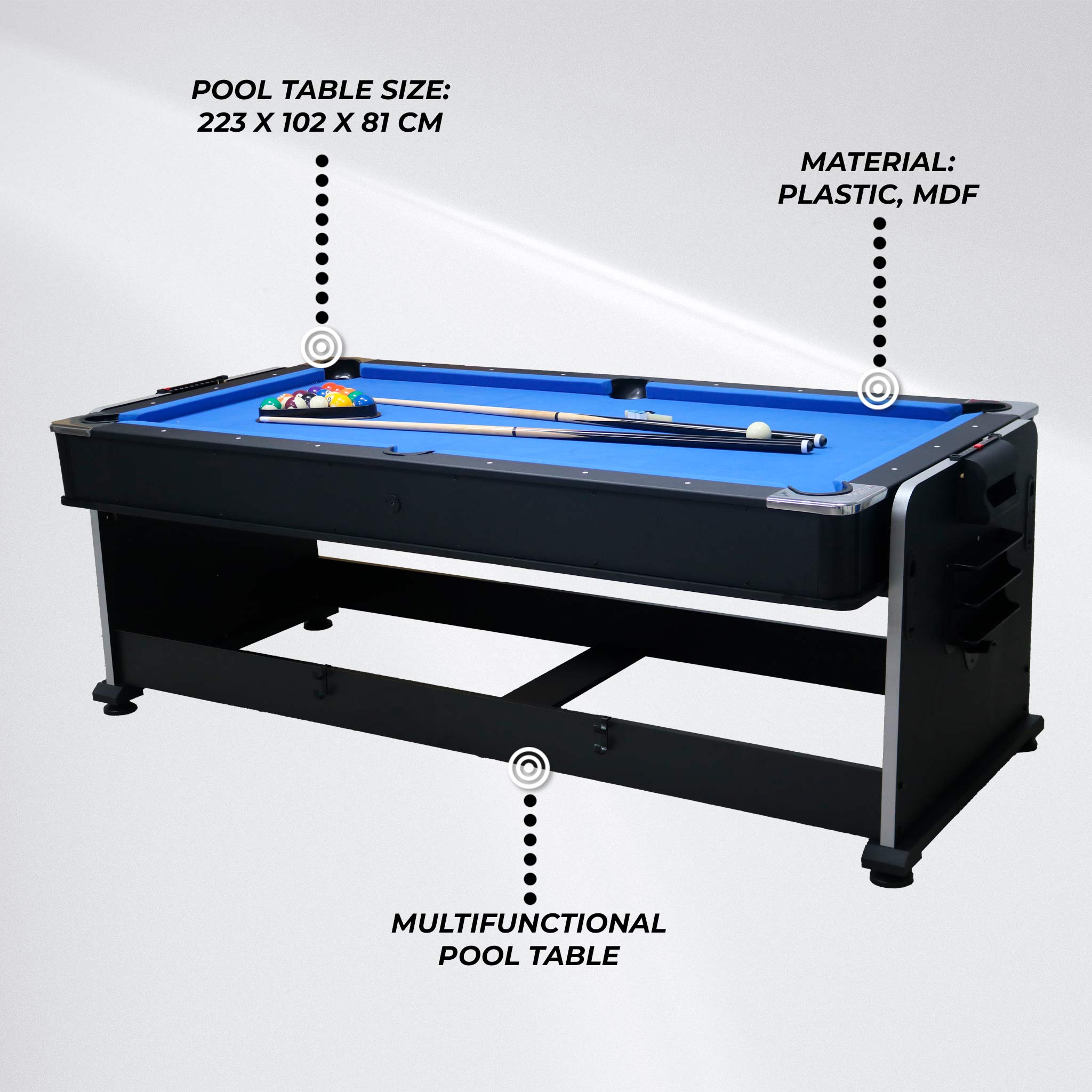 Nordcore Pool Table 7´4-IN-1