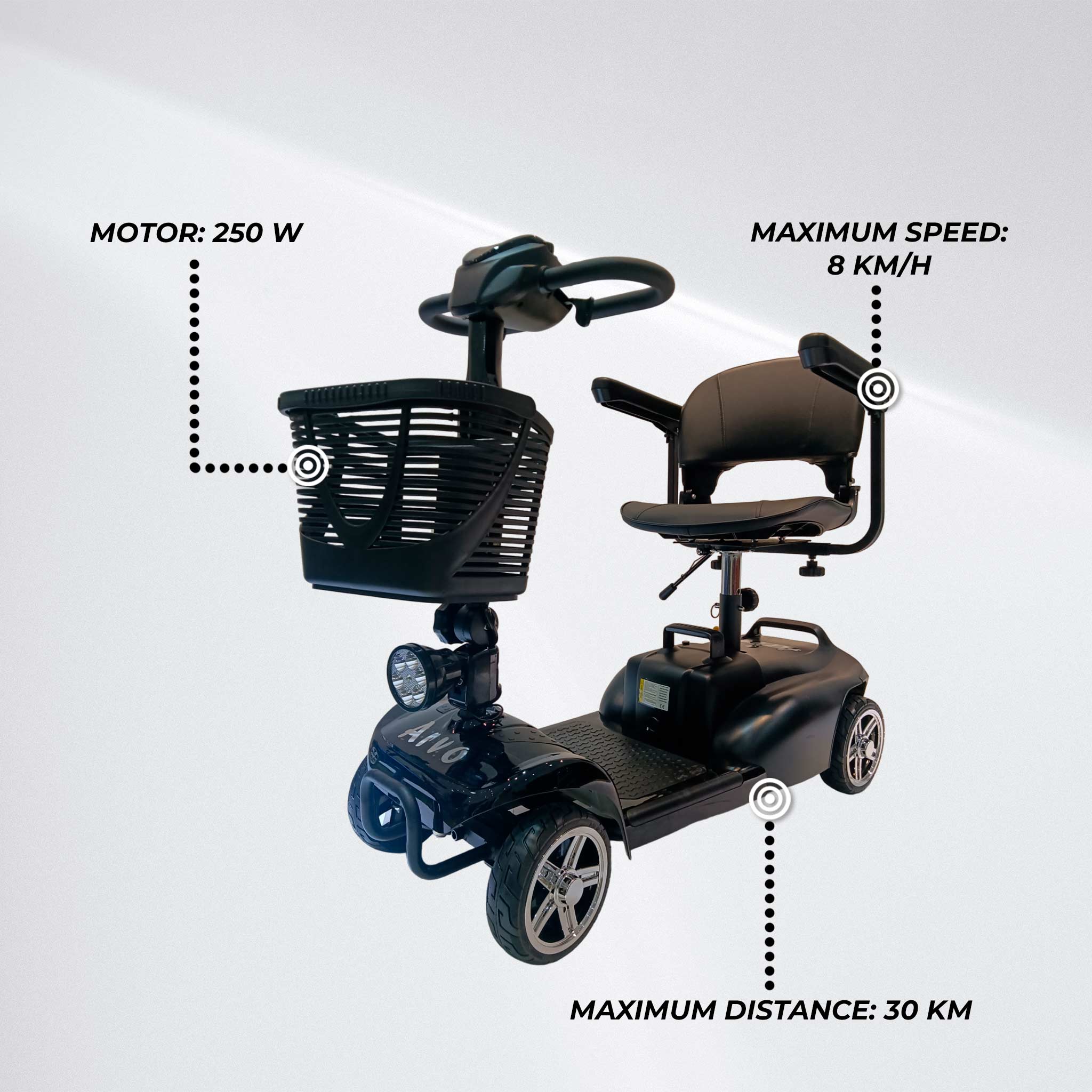 Arvo Mobility Scooter P100 Black