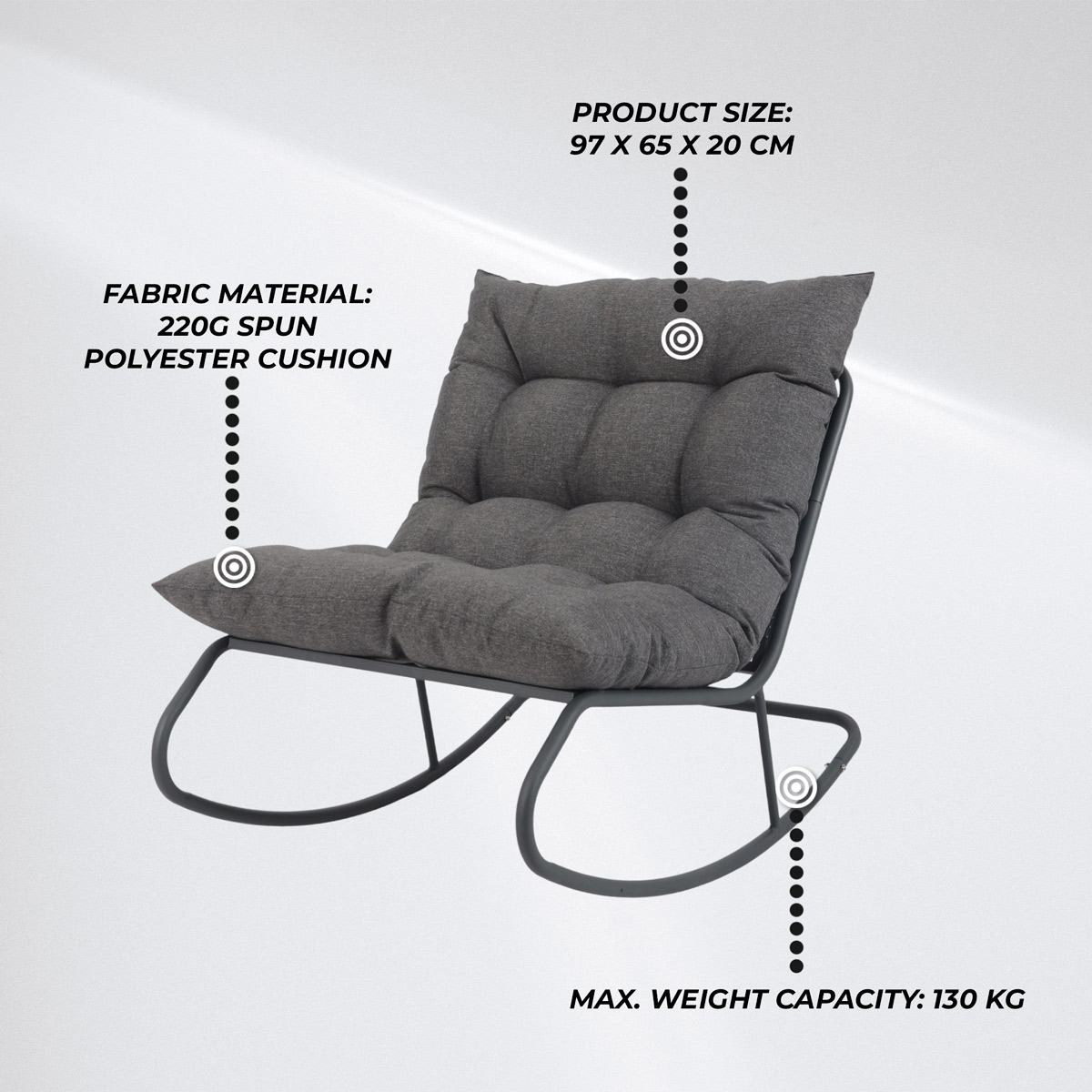 Lykke Rocking Chair Fjord, gray