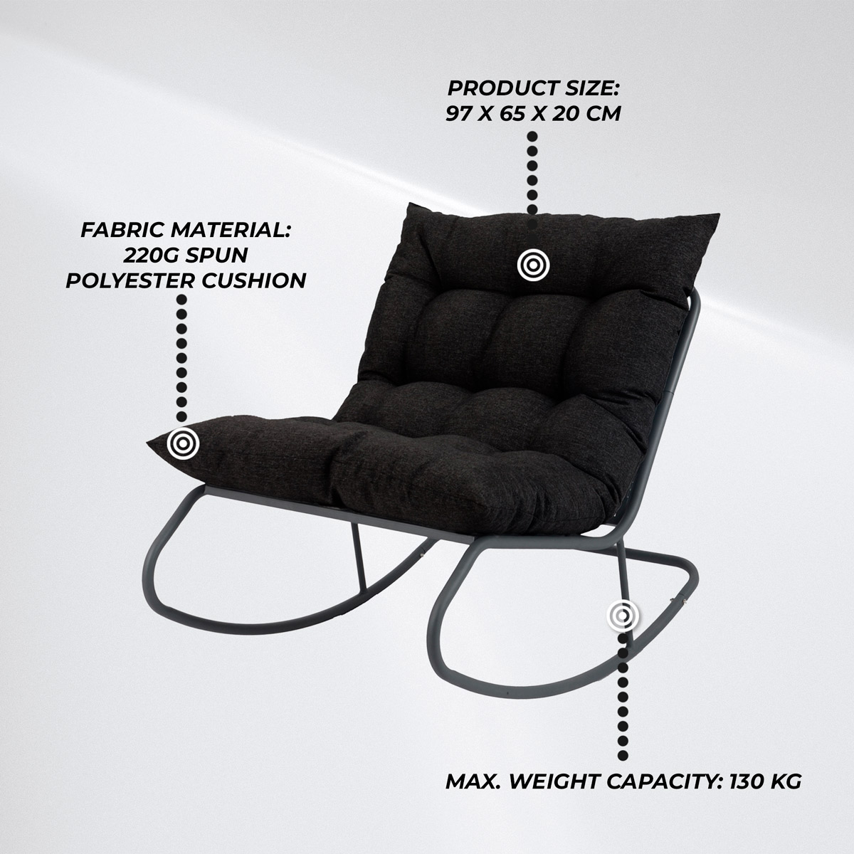 Lykke Rocking Chair Fjord, black