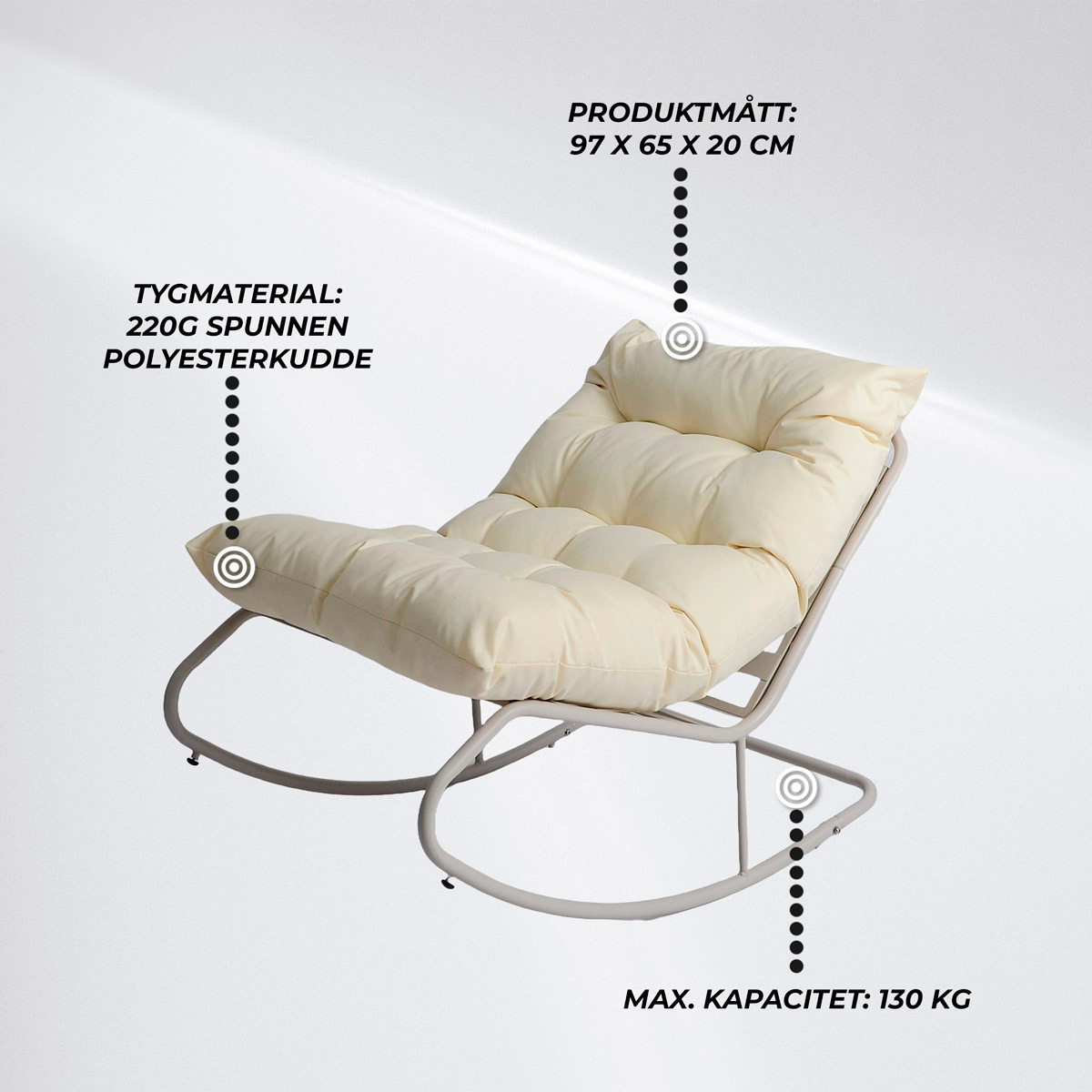 Lykke Gungstol Fjord, beige