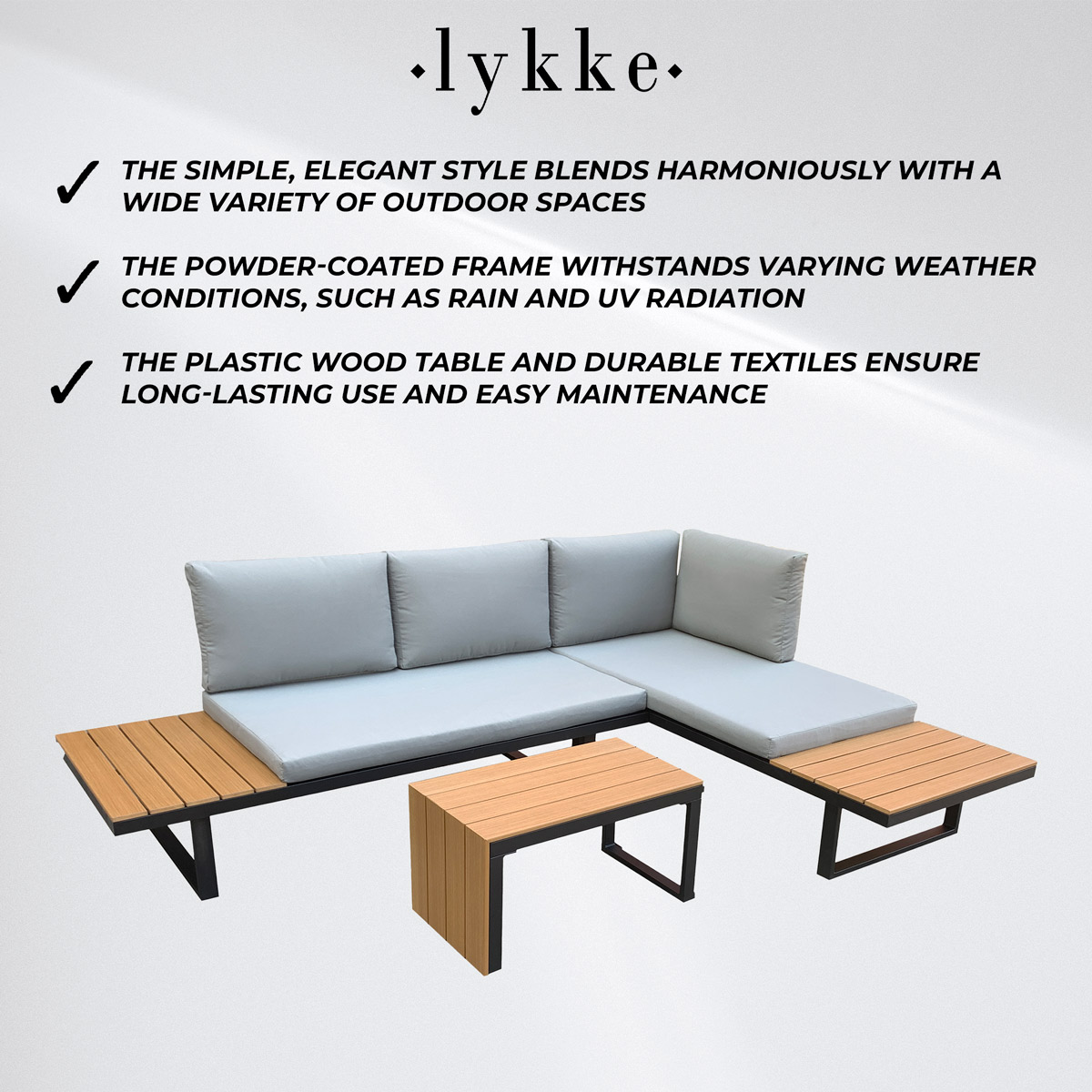 Lykke Patio conversation set Sundsvall, black