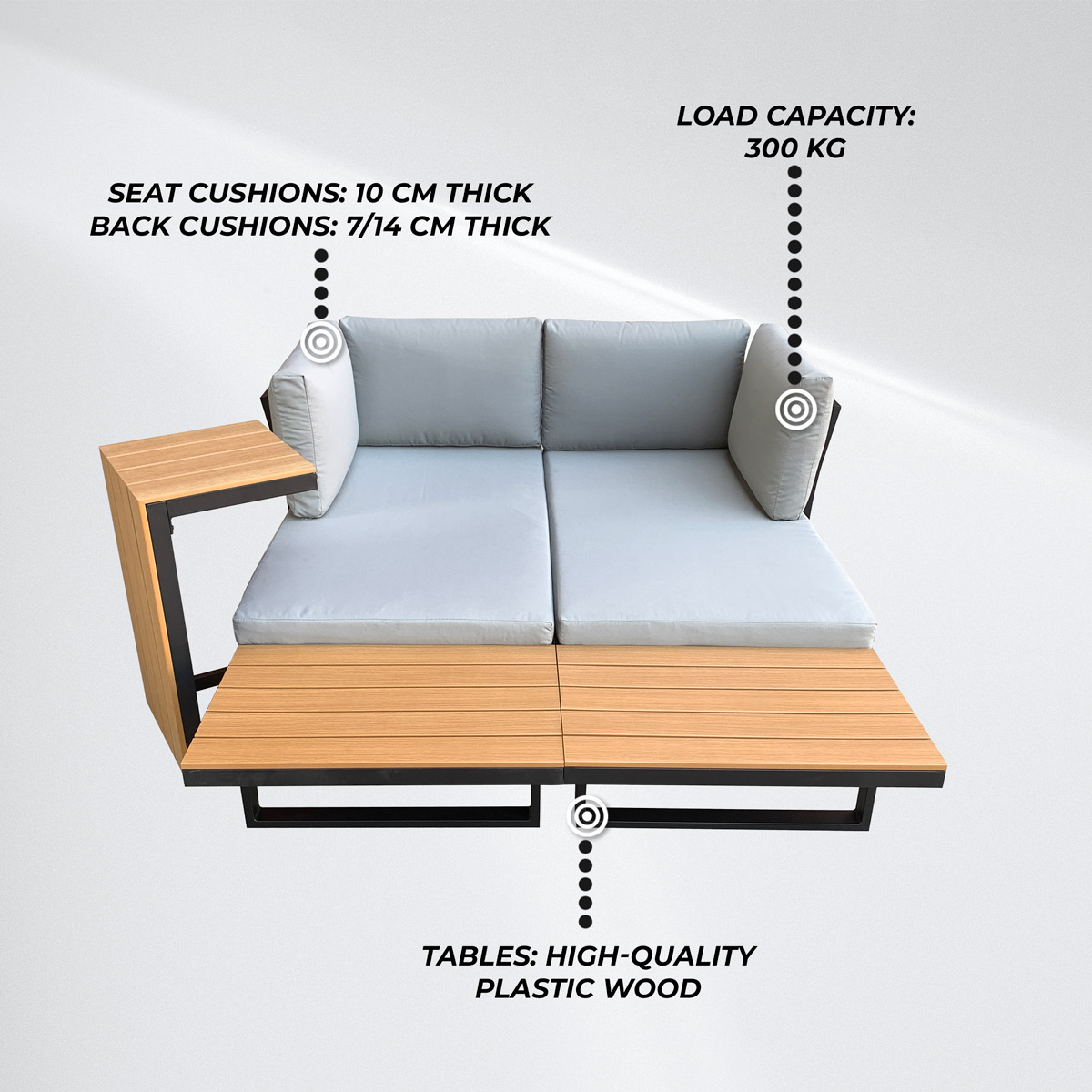 Lykke Patio conversation set Sundsvall, black