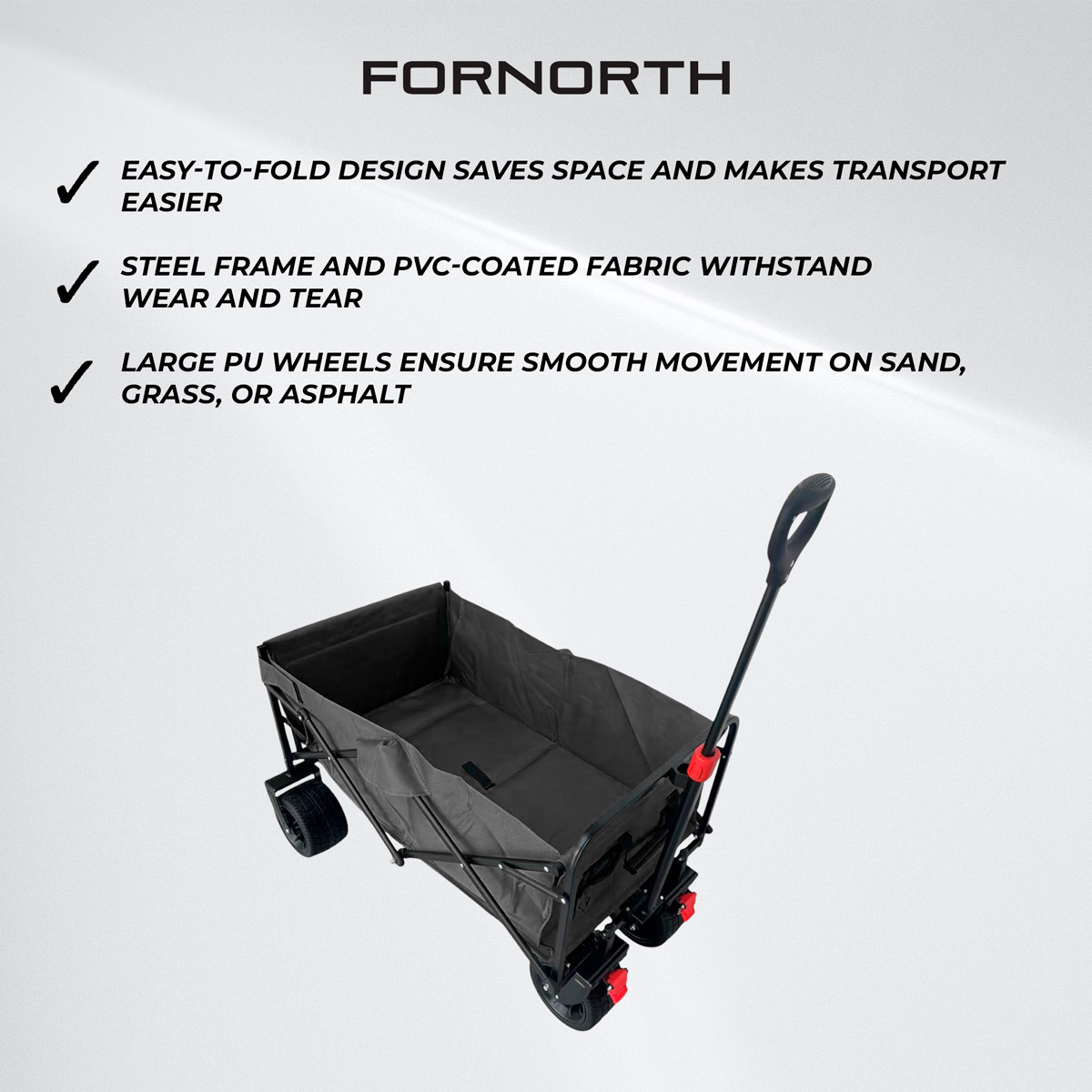 Fornorth Garden Wagon 115x61x105cm 100kg, black