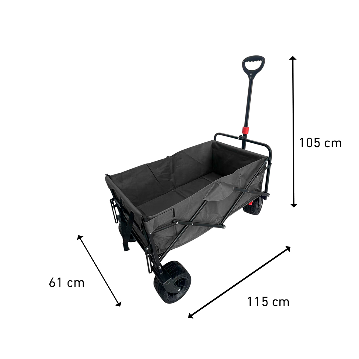 Fornorth Sodo Vežimėlis 115x61x105cm 100kg, juoda