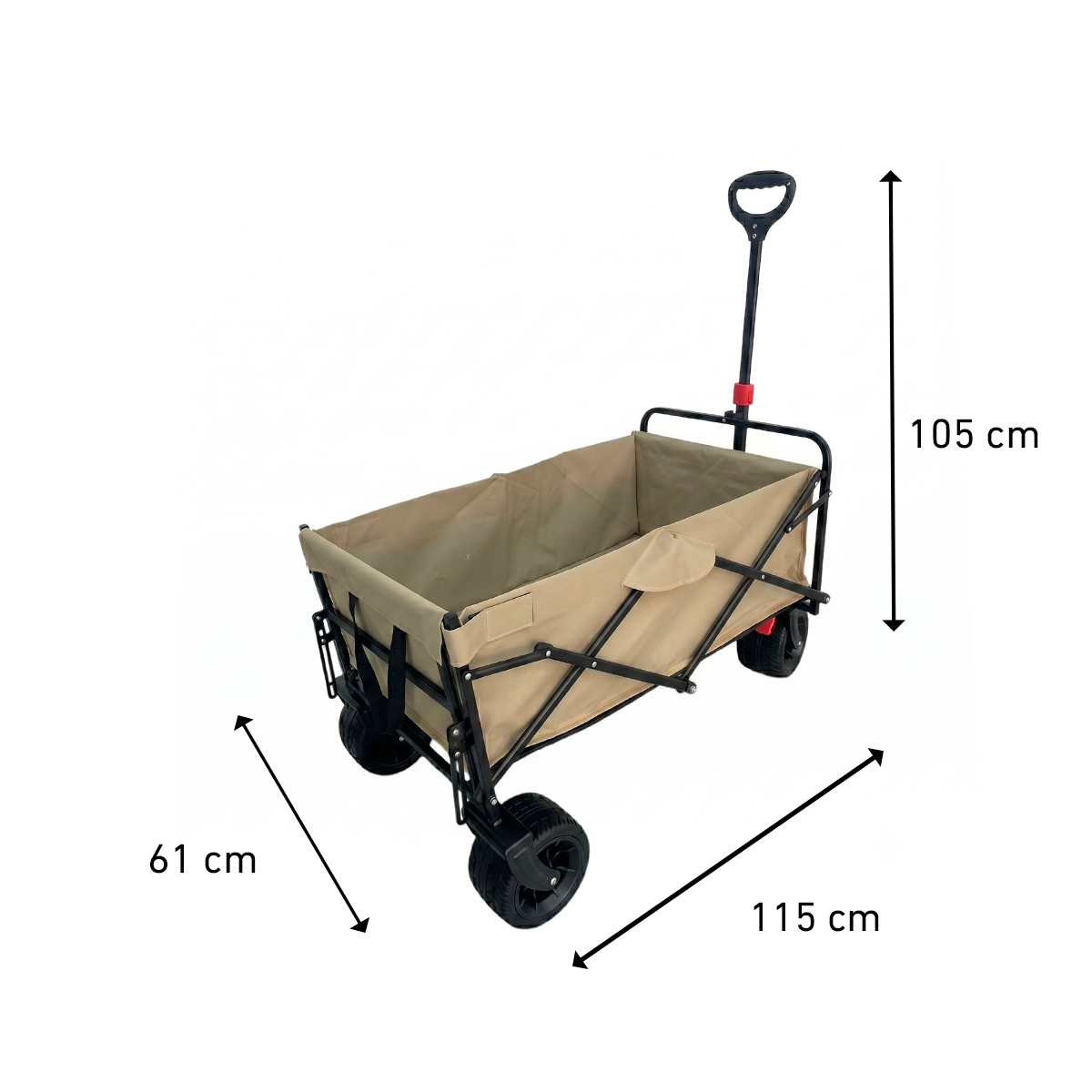 Fornorth Wózek Ogrodowy 115x61x105cm 100kg, beżowy