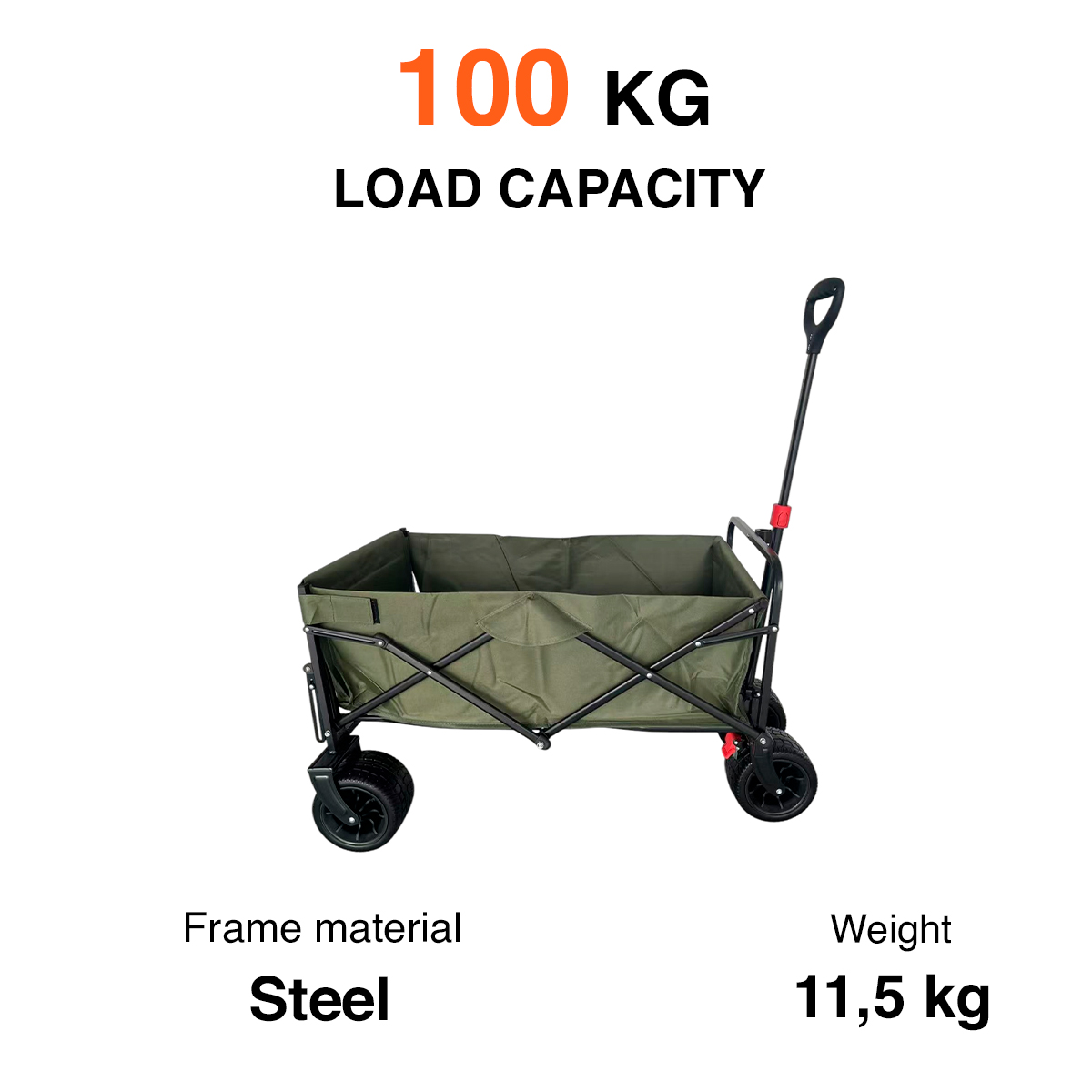 Fornorth Garden Wagon 115x61x105cm 100kg, olive