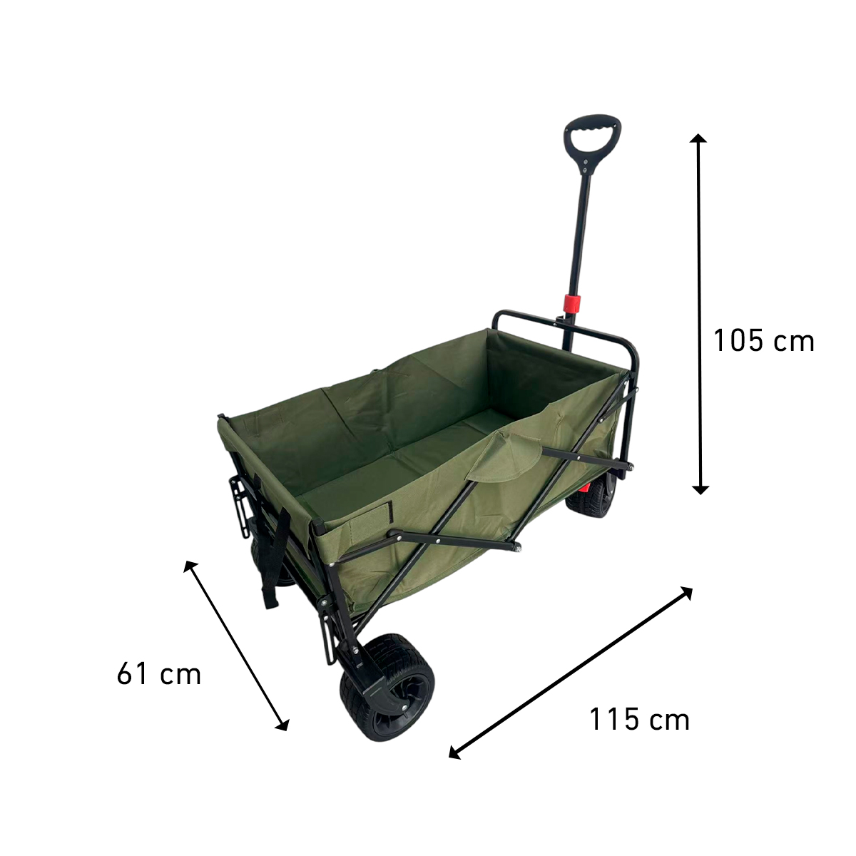 Fornorth Sodo vežimėlis 115x61x105cm 100kg, alyvuogių spalvos
