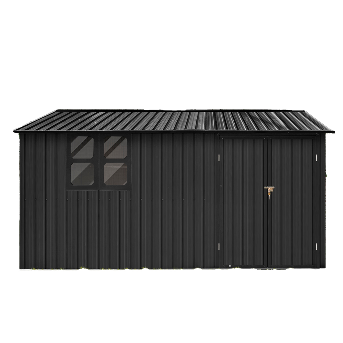 Fornorth Geräteschuppen mit Fenster 375x286x162cm, Schwarz