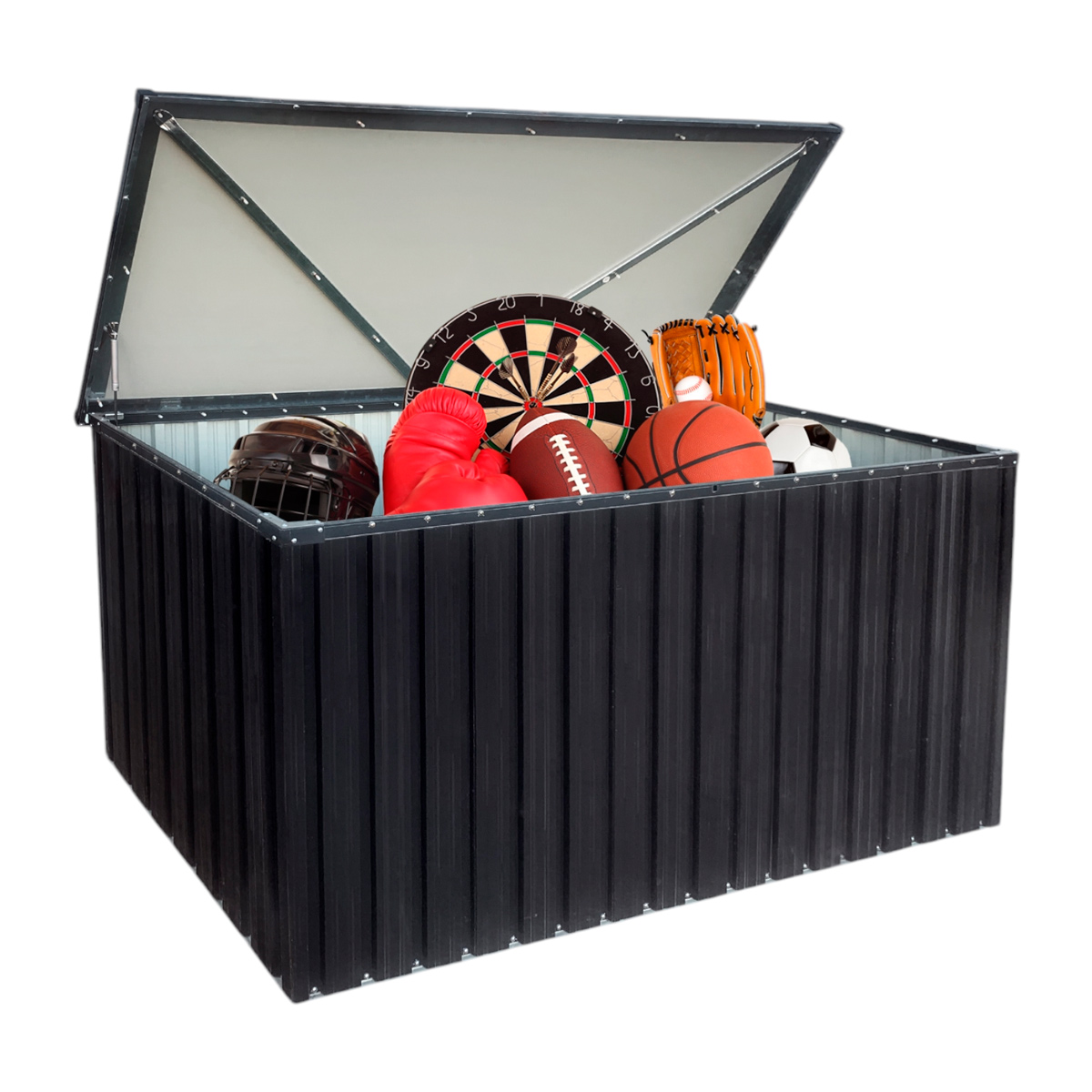 Fornorth Outdoor Aufbewahrungsbox 131x78x73cm 610L, Schwarz