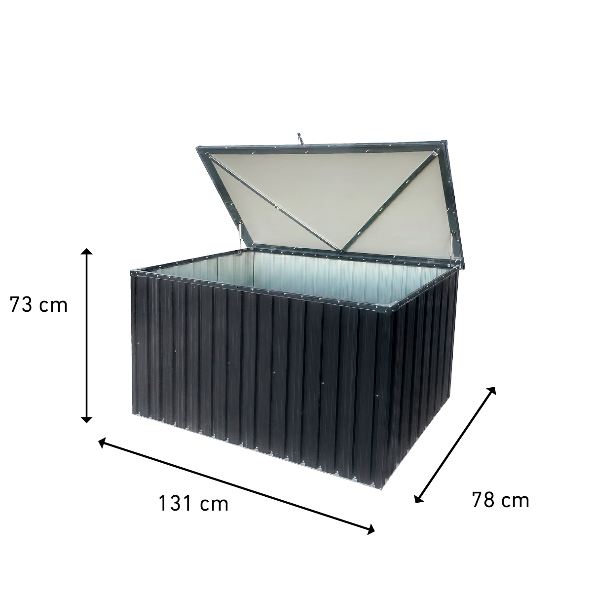 Fornorth Dynbox utomhus 131x78x73cm 610L, Svart
