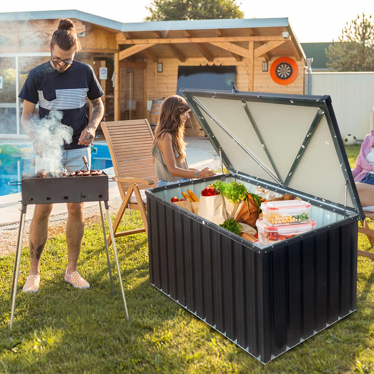 Fornorth Dynbox utomhus 172x78x73cm 814L, Svart